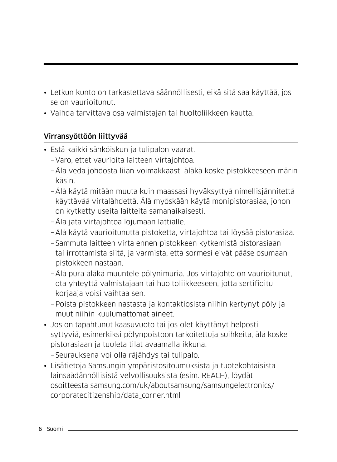 Samsung VC07K51E0VB/EE manual Esivalmistelut 