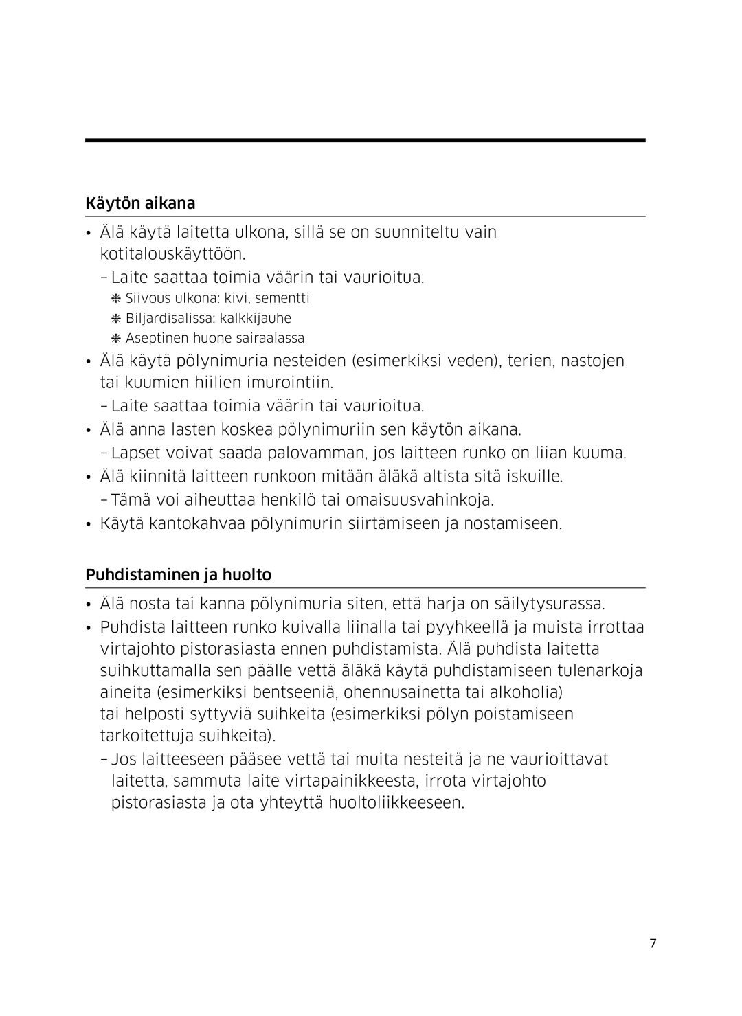 Samsung VC07K51E0VB/EE manual Esivalmistelut 