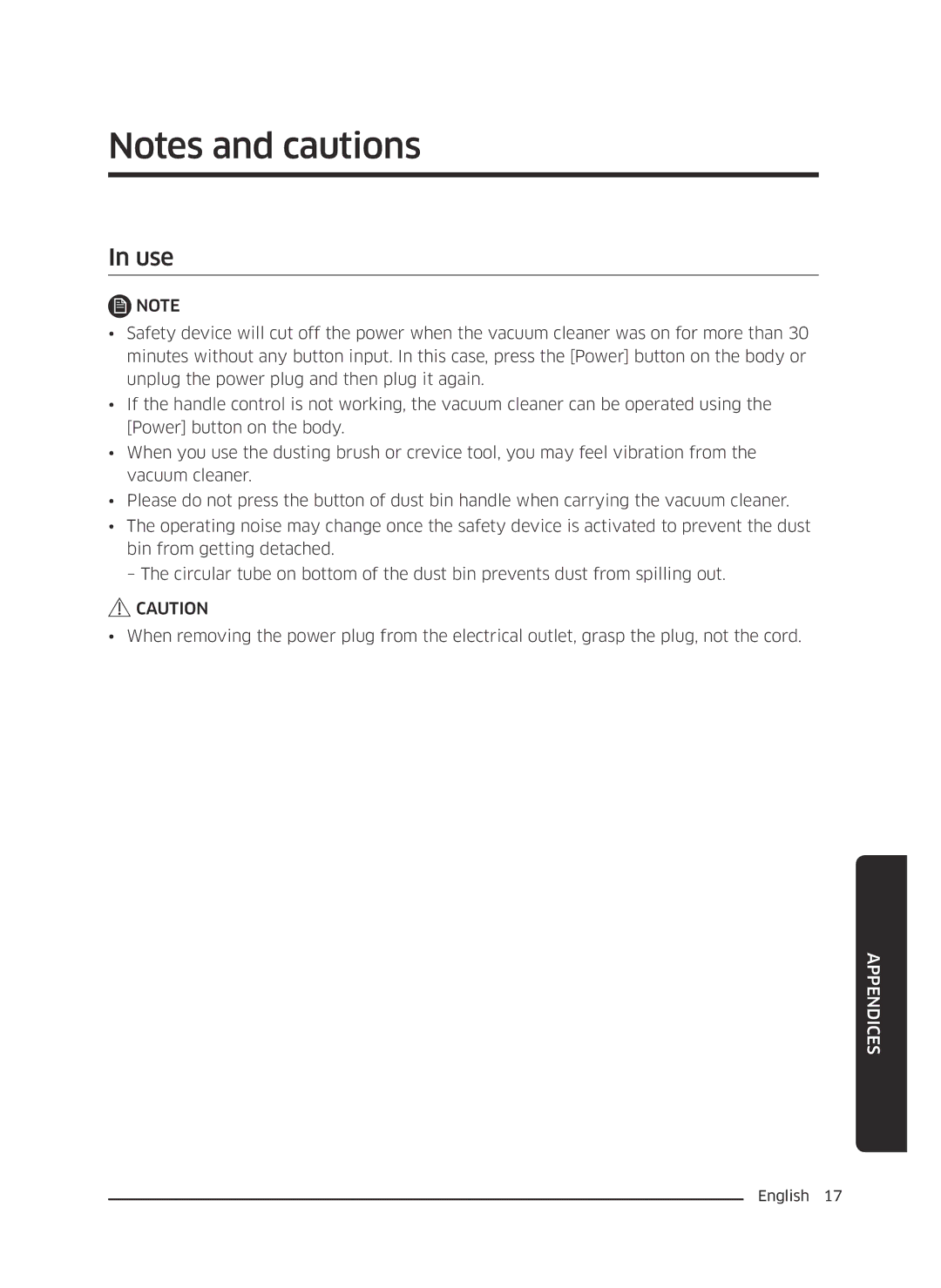 Samsung VC07K51F0VP/ET, VC07K51F0VP/EF, VC07K51F0VP/EN, VC07K51F0VP/SB manual Use 