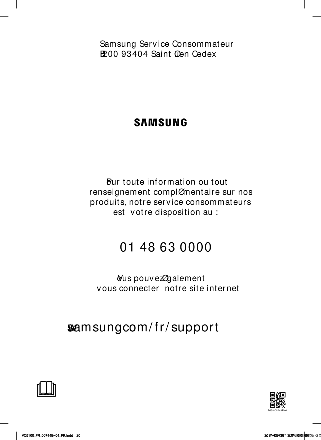 Samsung VC07K51F0VP/EF, VC07K51G0HG/EF manual 01 48 63 