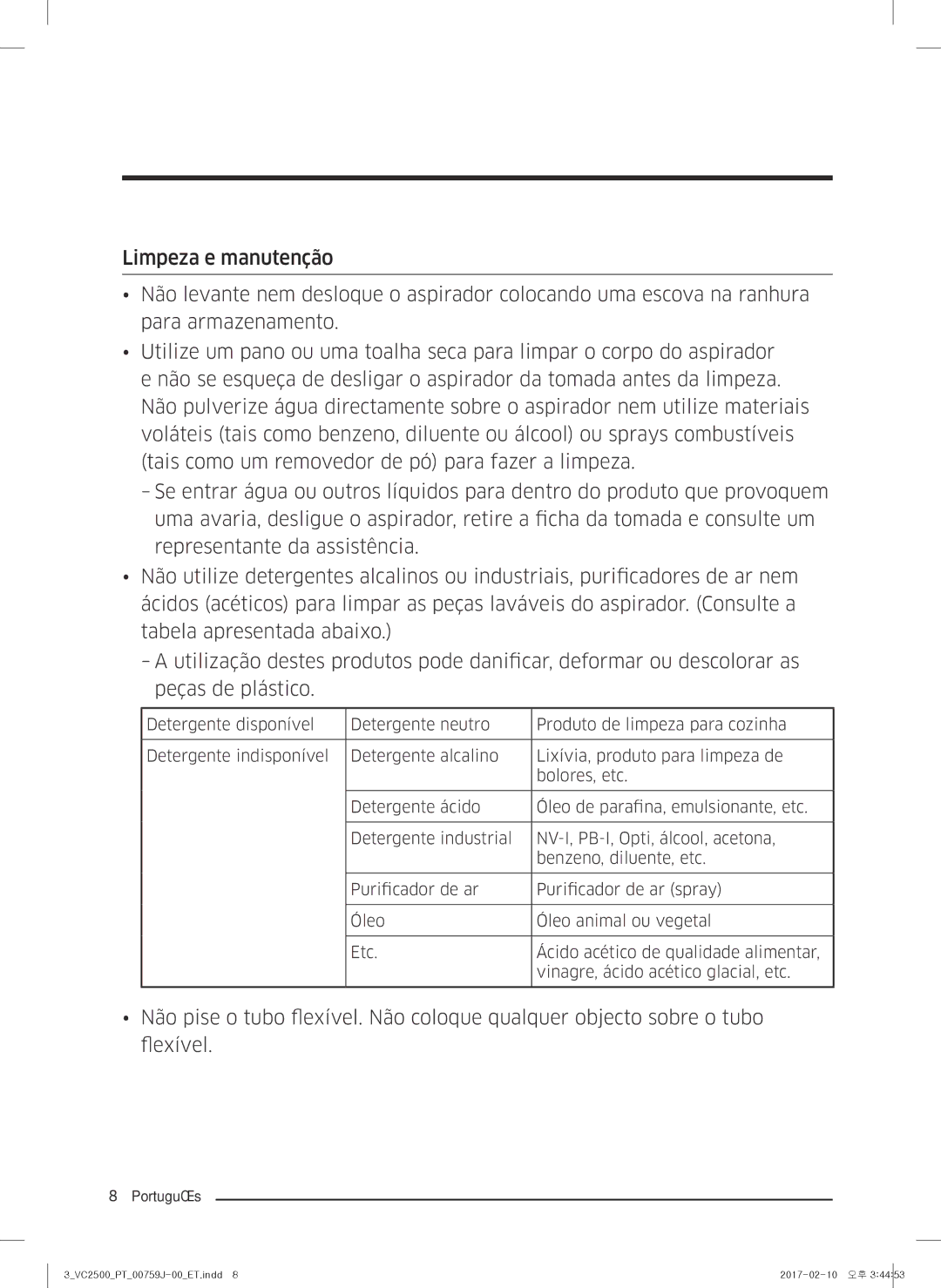 Samsung VC07M25E0WB/ET manual Preparação 