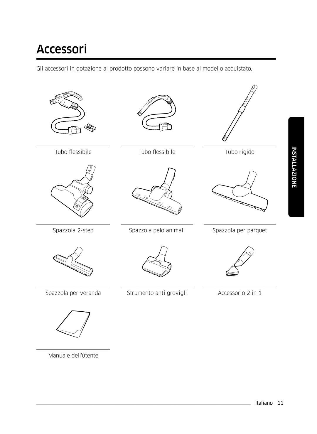 Samsung VC07M3150VU/ET manual Accessori 