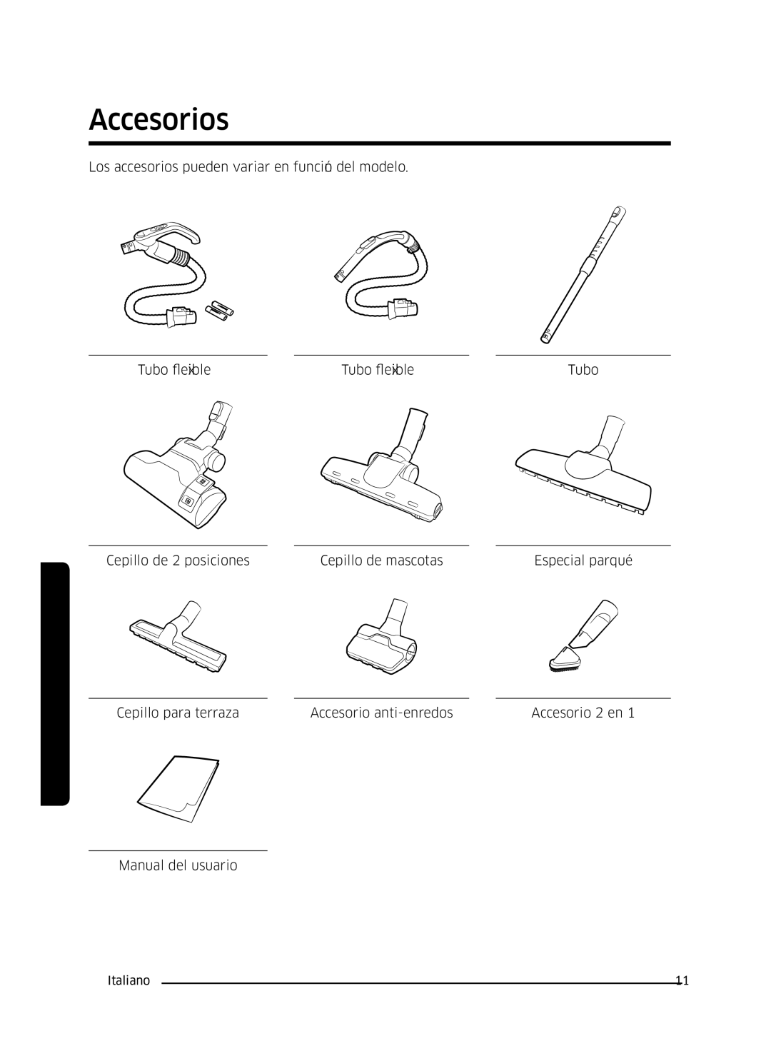 Samsung VC07M3150VU/ET manual Accesorios 