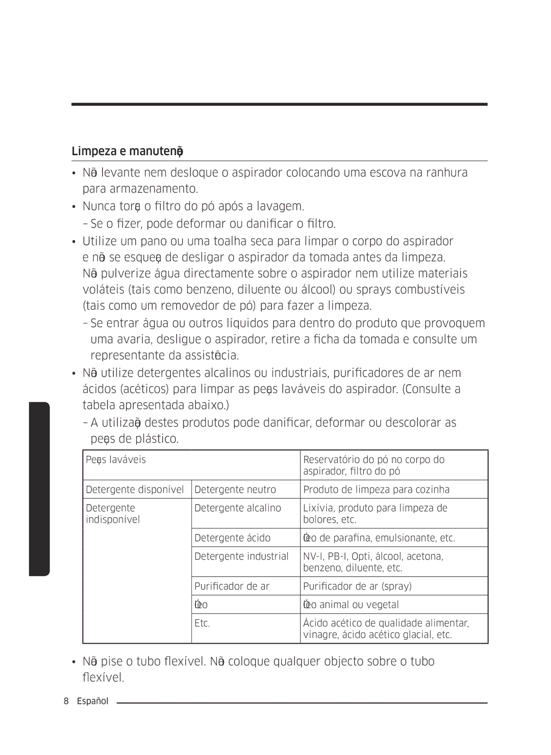 Samsung VC07M3150VU/ET manual Preparação 