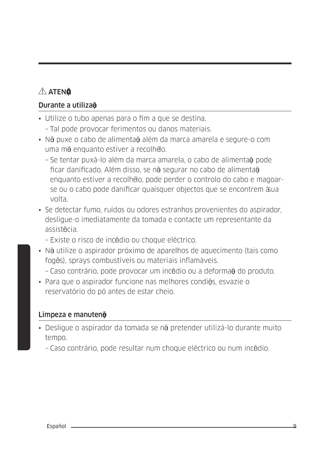 Samsung VC07M3150VU/ET manual Atenção 