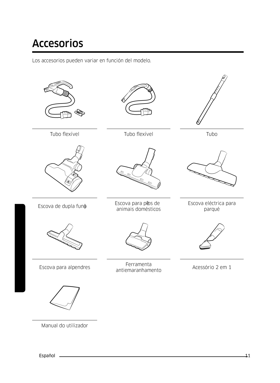 Samsung VC07M3150VU/ET manual Accesorios 