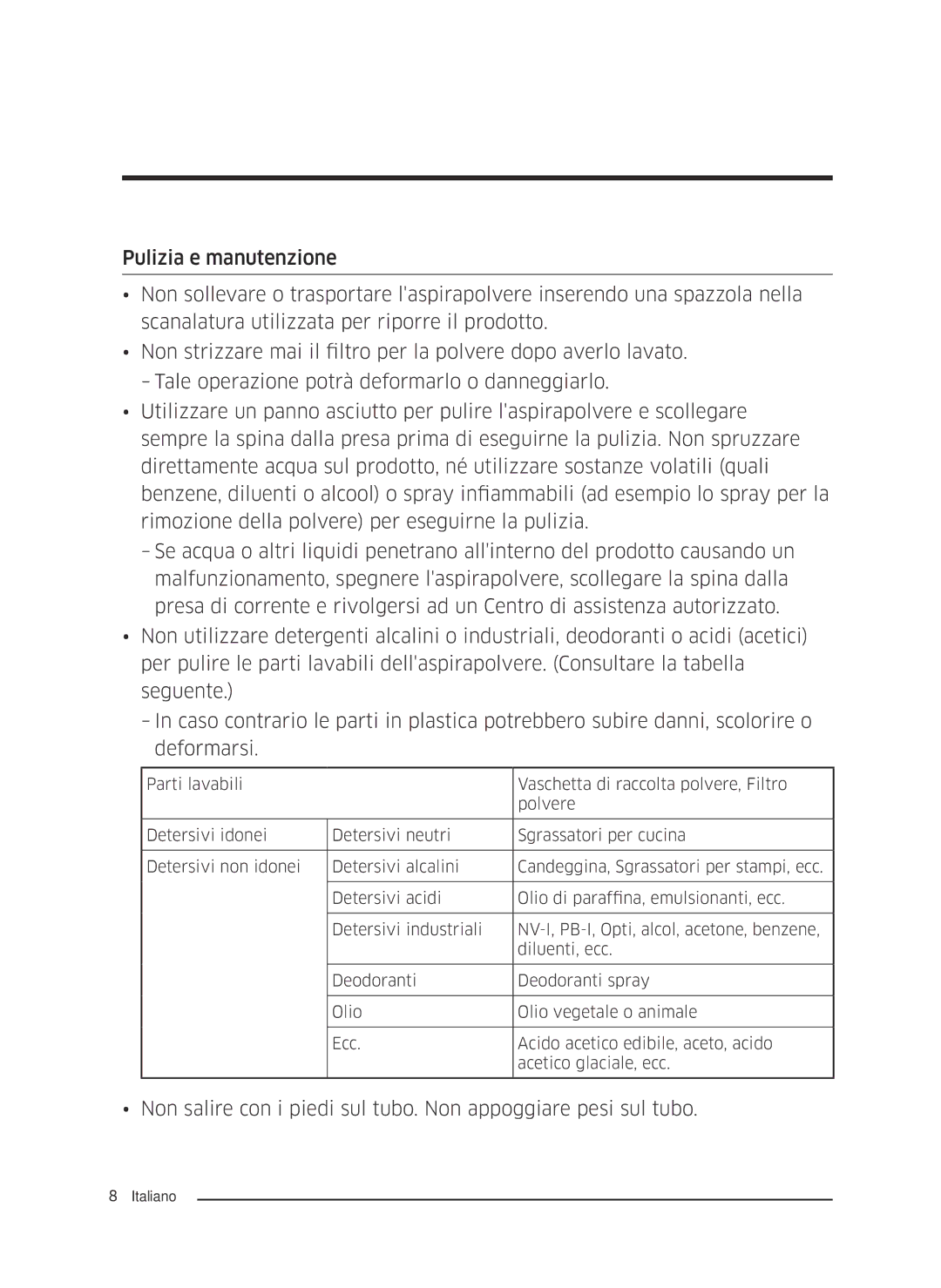 Samsung VC07M3150VU/ET manual Preparazione 