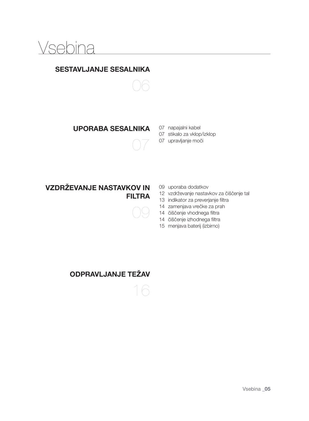 Samsung VC247HNJGPT/OL, VC07UHNJGBB/OL, VC15RVNJGNC/OL, VC24AVNJGNC/OL, VC24AHNJGGT/OL, VC07VHNJGBL/OL, VC15QHNJGGT/OL Vsebina 