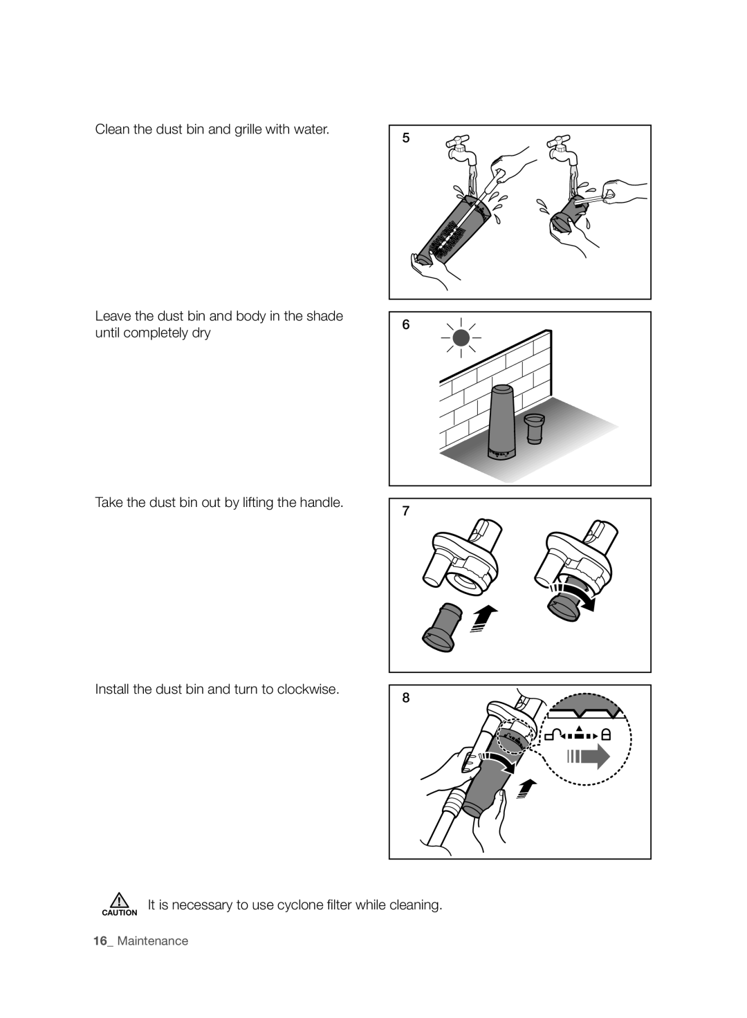 Samsung VC15F30WNCN/GE, VC15F30WNBR/GE, VC15F30WNCN/SW manual Maintenance 