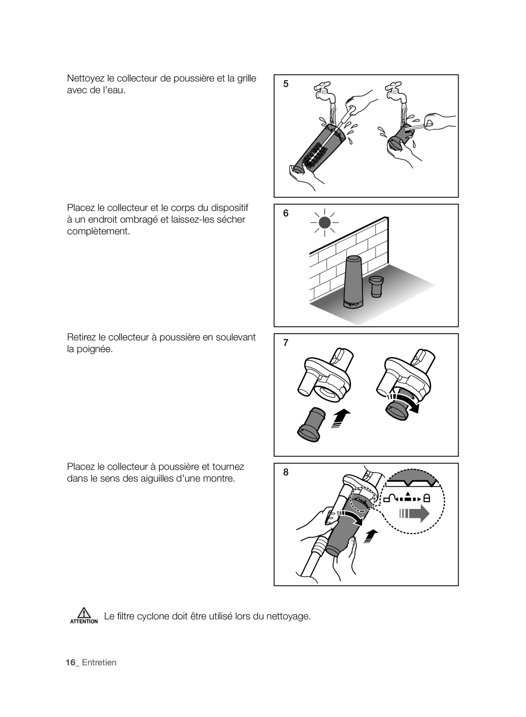 Samsung VC15F30WNCN/SW, VC15F30WNBR/GE, VC15F30WNCN/GE manual Entretien 