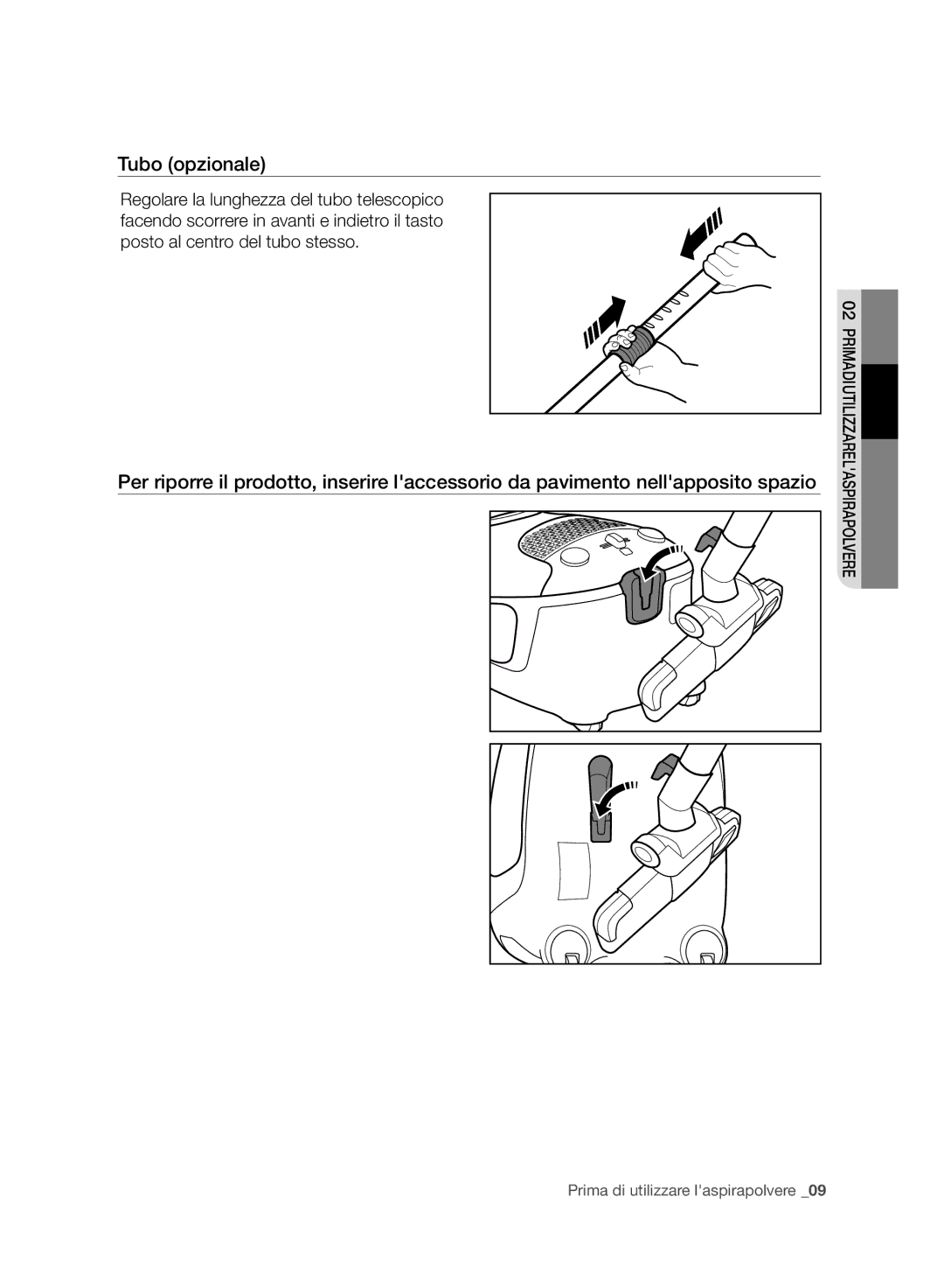 Samsung VC15F30WNBR/GE, VC15F30WNCN/GE, VC15F30WNCN/SW manual Tubo opzionale 