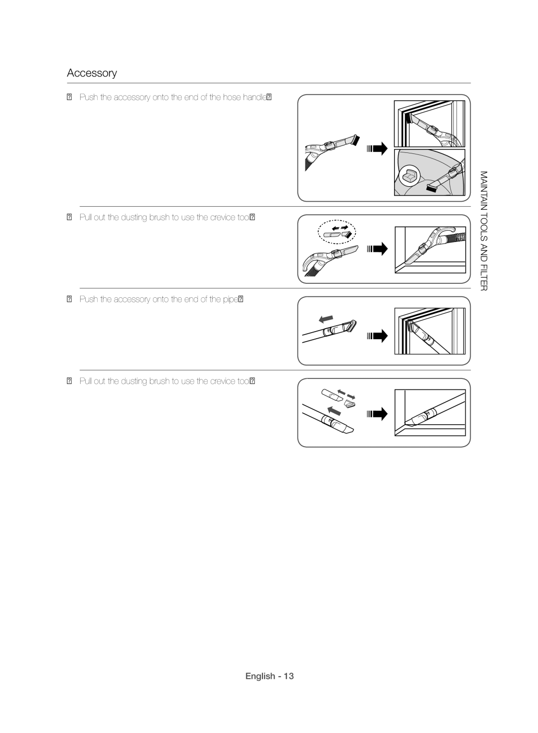 Samsung VC21F60WNAR/GE, VC15F60WNUR/GE, VC21F60WNAR/TR, VC21F60WNAR/EG manual Accessory 