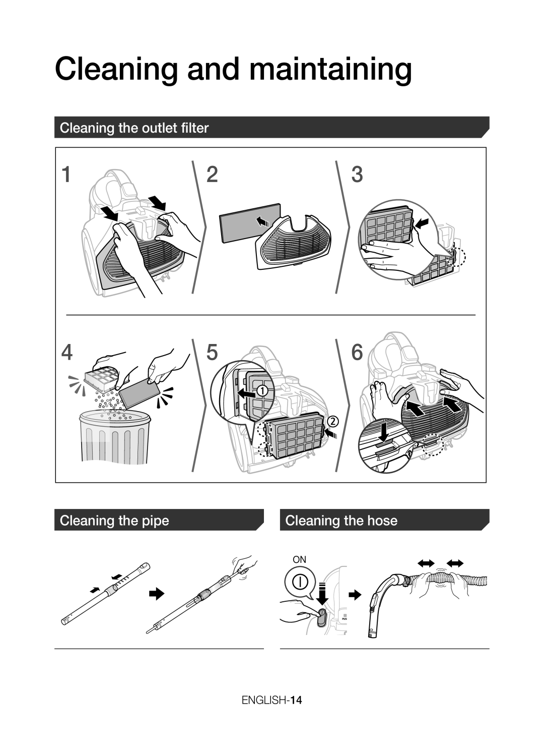 Samsung VC15H4050VY/SV, VC15H4030VB/SV manual ENGLISH-14 