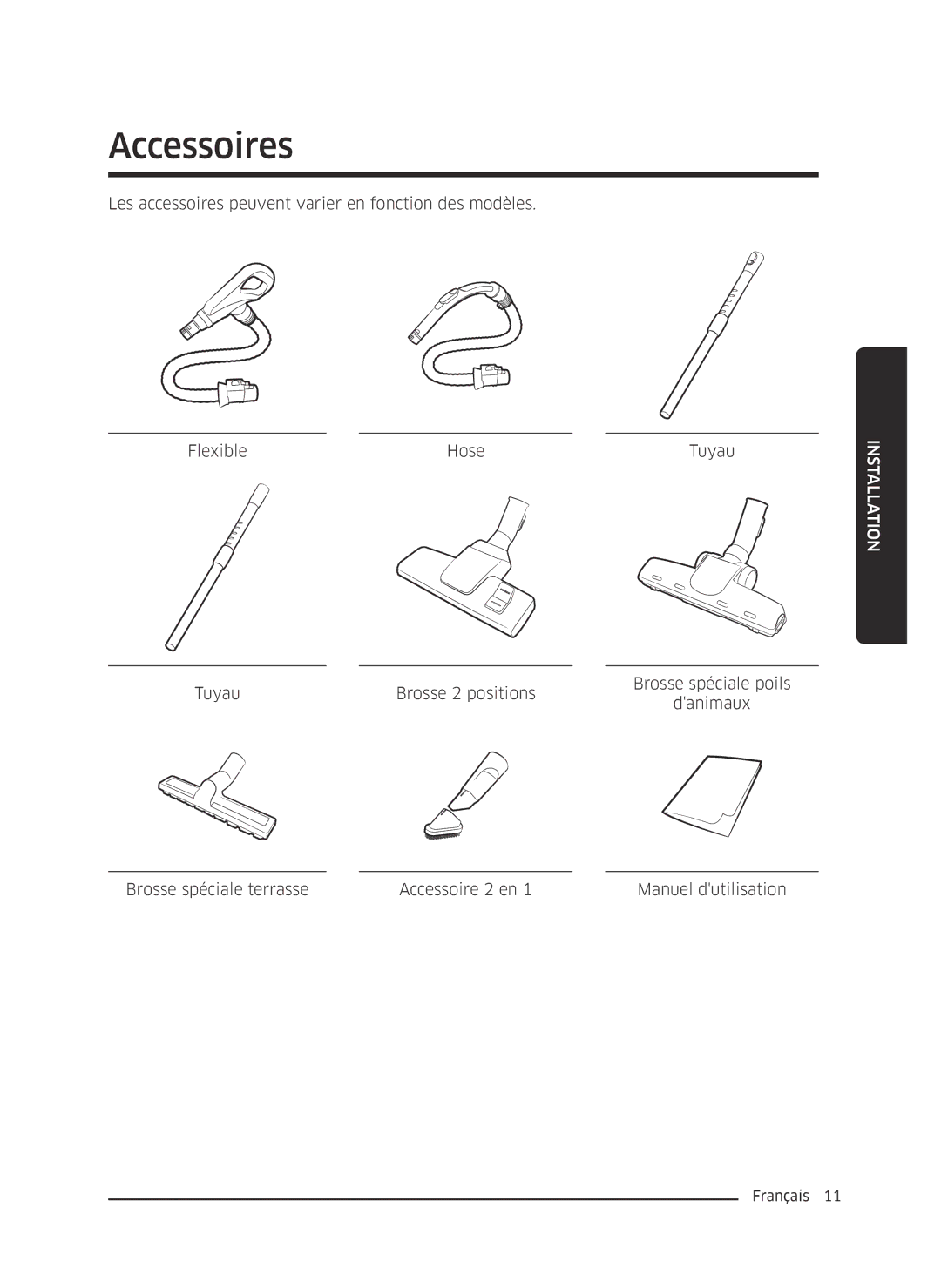 Samsung VC18M2120SB/MG manual Accessoires 