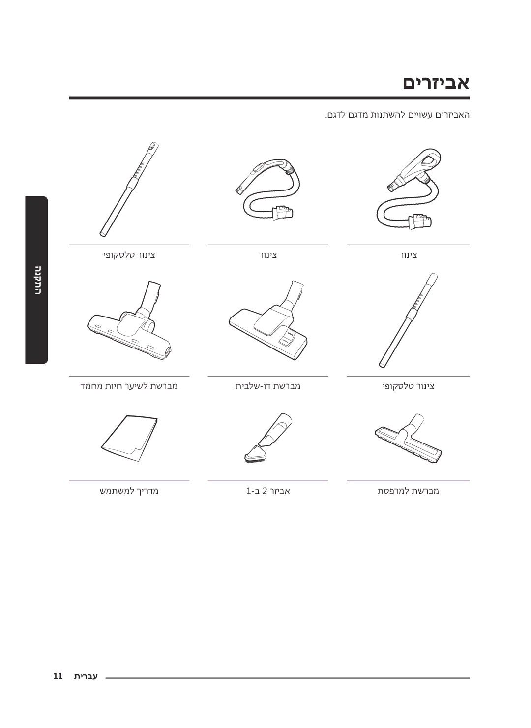 Samsung VC18M2120SB/ML manual םירזיבא 