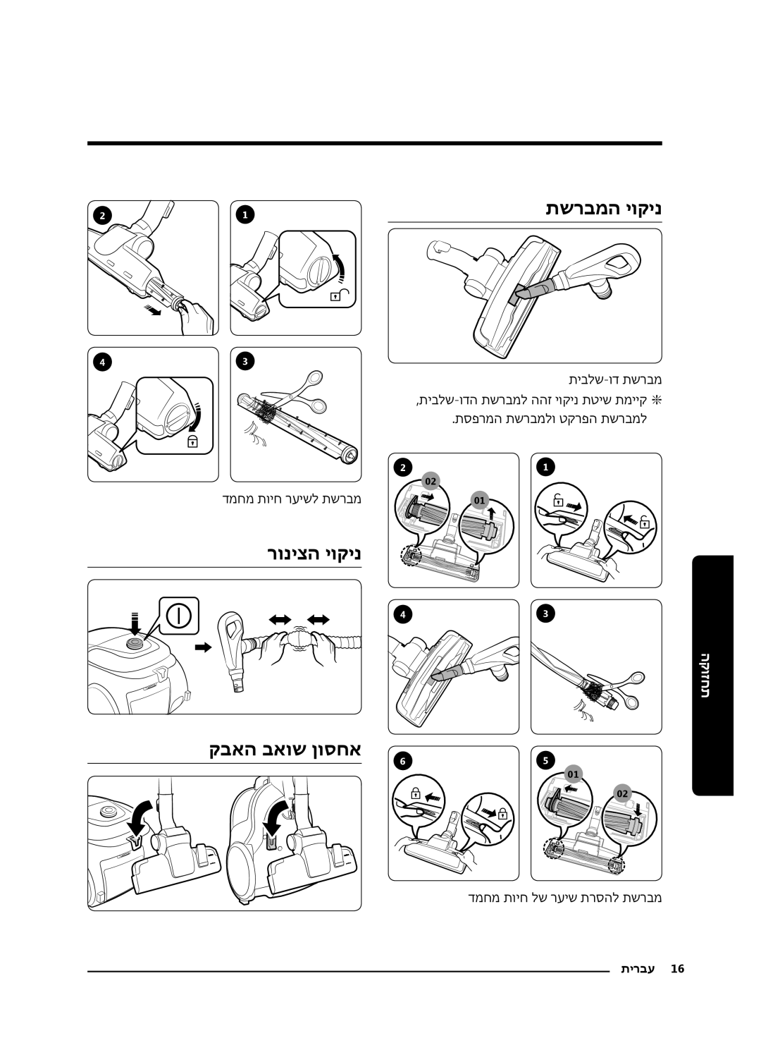 Samsung VC18M3150VU/ML, VC18M3110VB/ML manual תשרבמה יוקינ, רוניצה יוקינ קבאה באוש ןוסחא 