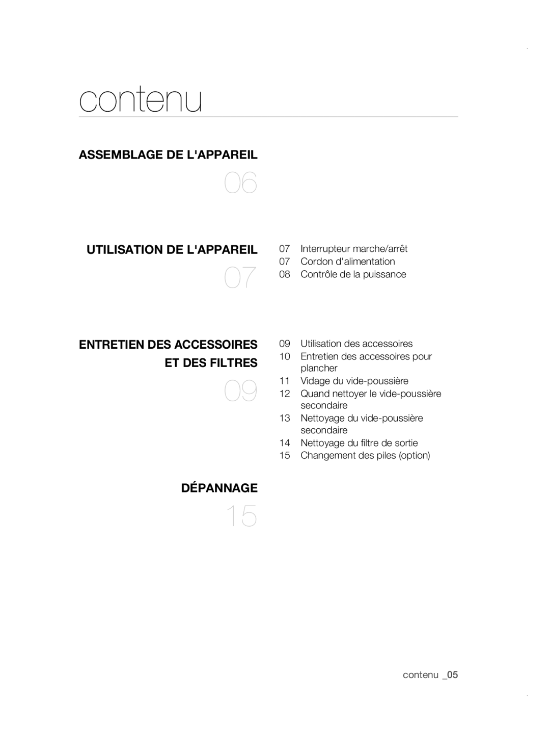 Samsung VC19F50VNCY/ML manual Dépannage 