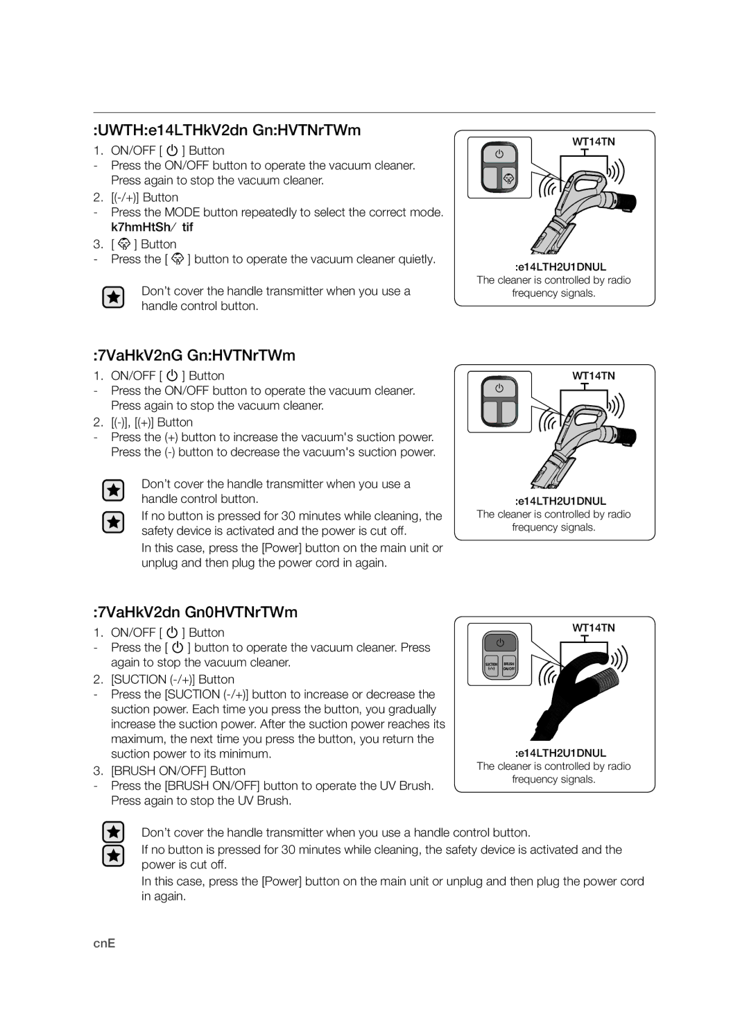 Samsung VC20F70HNAR/MG manual Power Control, Hose Handle SC20F70H Series, Hose SC07F70H Series, Hose SC20F70U Series 