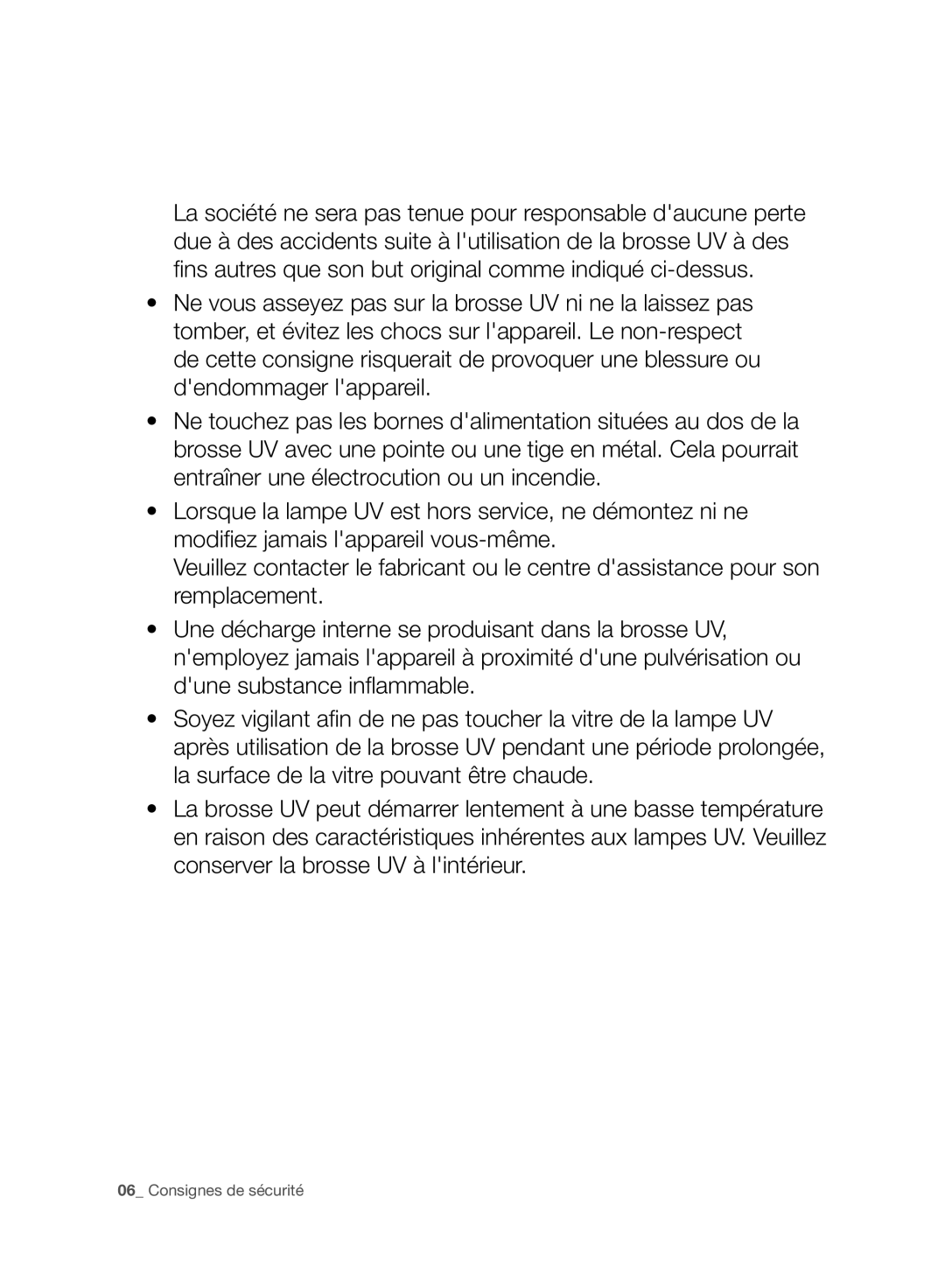 Samsung VC20F70HNBN/GE, VC20F70HNAR/SW, VC08F70HUSC/SW, VC08F70HUSC/GE, VC20F70HNBN/SW, VC20F70HNAR/GE Consignes de sécurité 