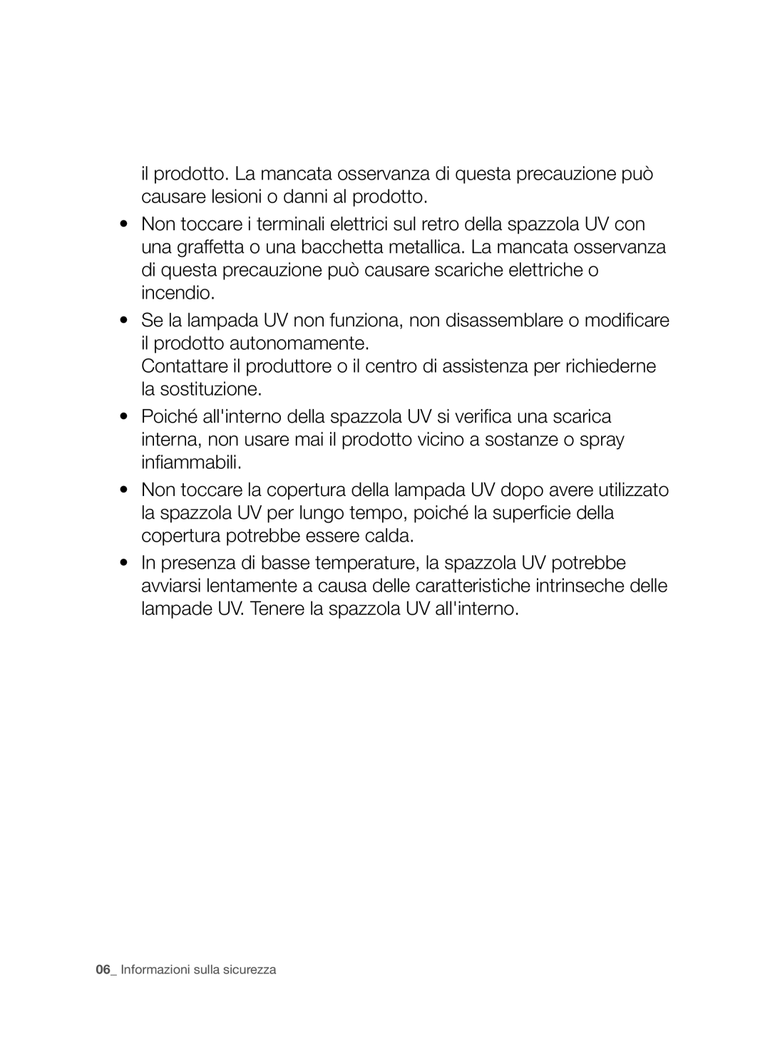 Samsung VC20F70HNBN/GE, VC20F70HNAR/SW, VC08F70HUSC/SW, VC08F70HUSC/GE, VC20F70HNBN/SW manual Informazioni sulla sicurezza 