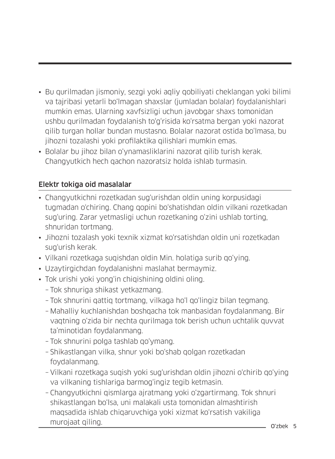 Samsung VC20M255AWB/EV, VC20M251AWB/EV, VC20M257AWR/EV, VC20M2540JN/EV, VC20M2560JP/EV manual Tayyorgarlik 