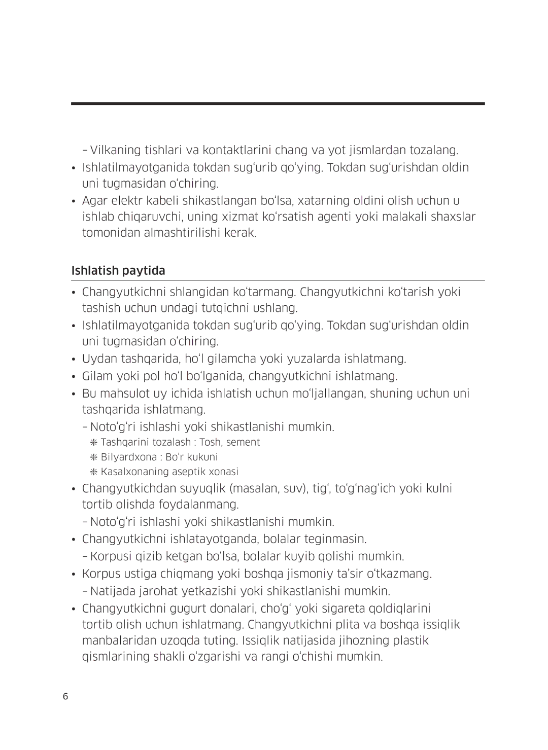 Samsung VC20M257AWR/EV, VC20M251AWB/EV, VC20M255AWB/EV, VC20M2540JN/EV, VC20M2560JP/EV manual Tayyorgarlik 