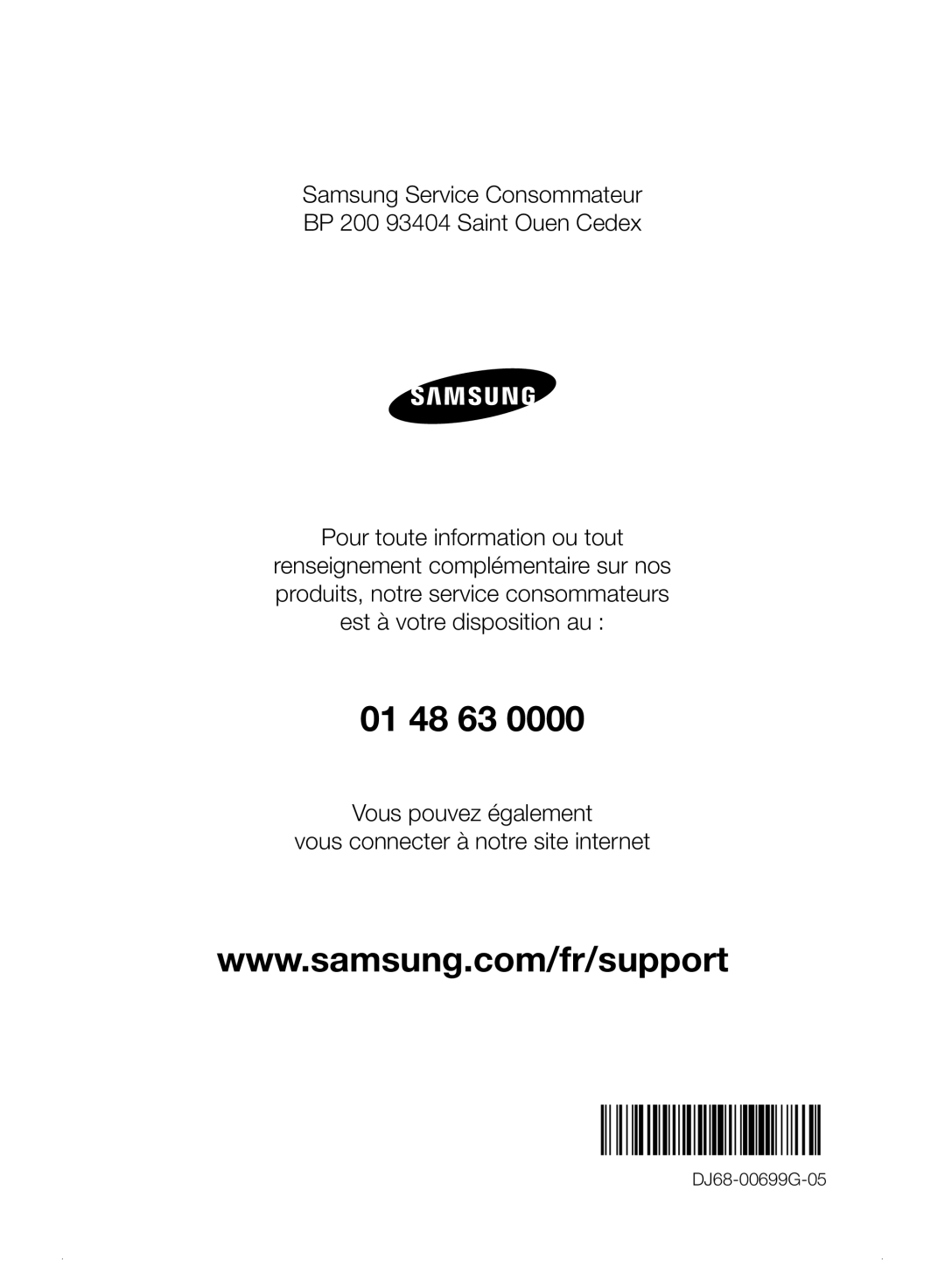 Samsung VC15F50HNQB/EF, VC21F50HUDU/EF, VC08F50HNRB/EF, VC07F50HNRB/EF, VC08F50VNRB/EF, VC15F50VNQB/EF, VC21F50VNAB/EF 01 48 63 