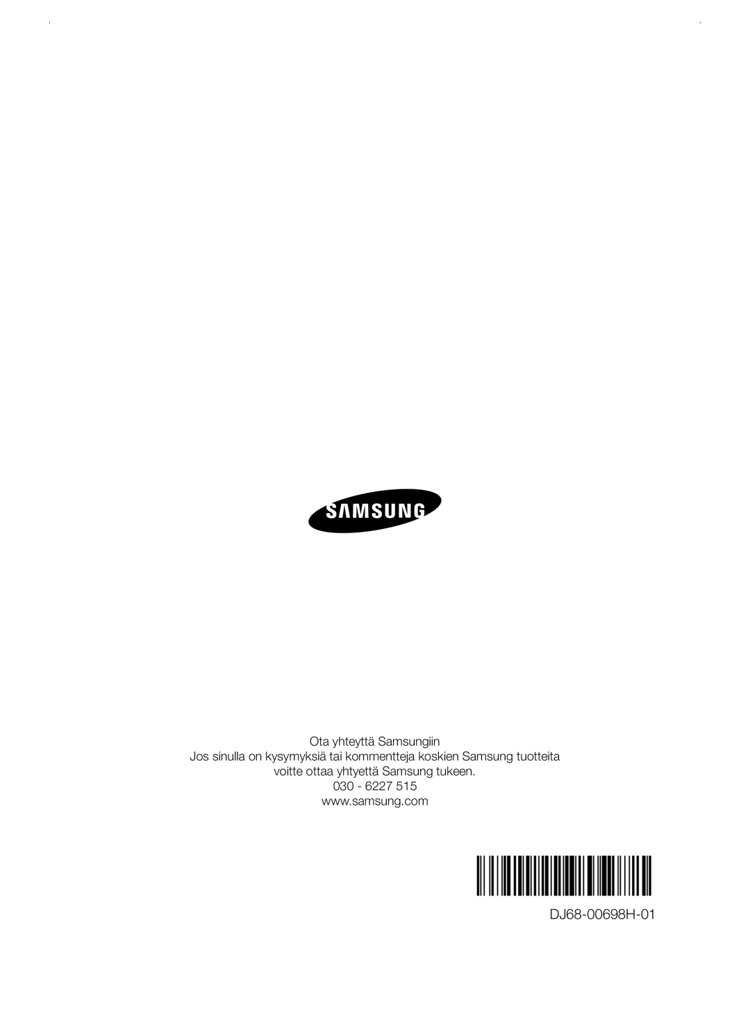 Samsung VC21F60WNAR/EE manual DJ68-00698H-01 