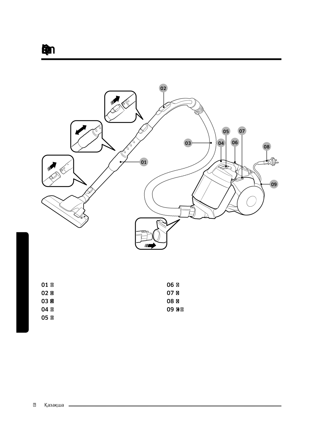 Samsung VC21K5170HG/EV, VC21K5130VB/EV, VC21K5150HP/EV, VC21K5136VB/EV manual Qismlar nomi, ‘rnatish 