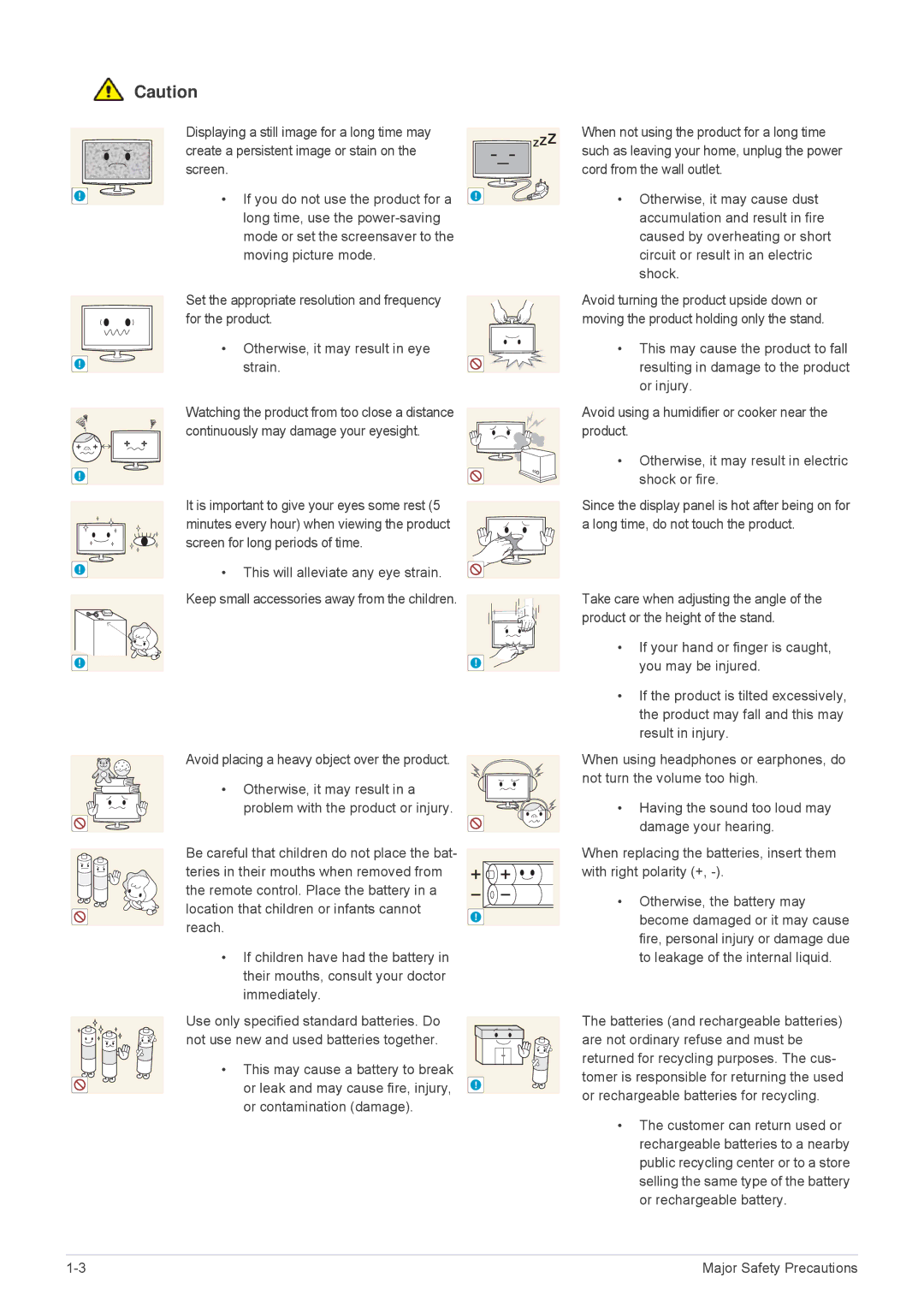 Samsung VC240 user manual This will alleviate any eye strain 