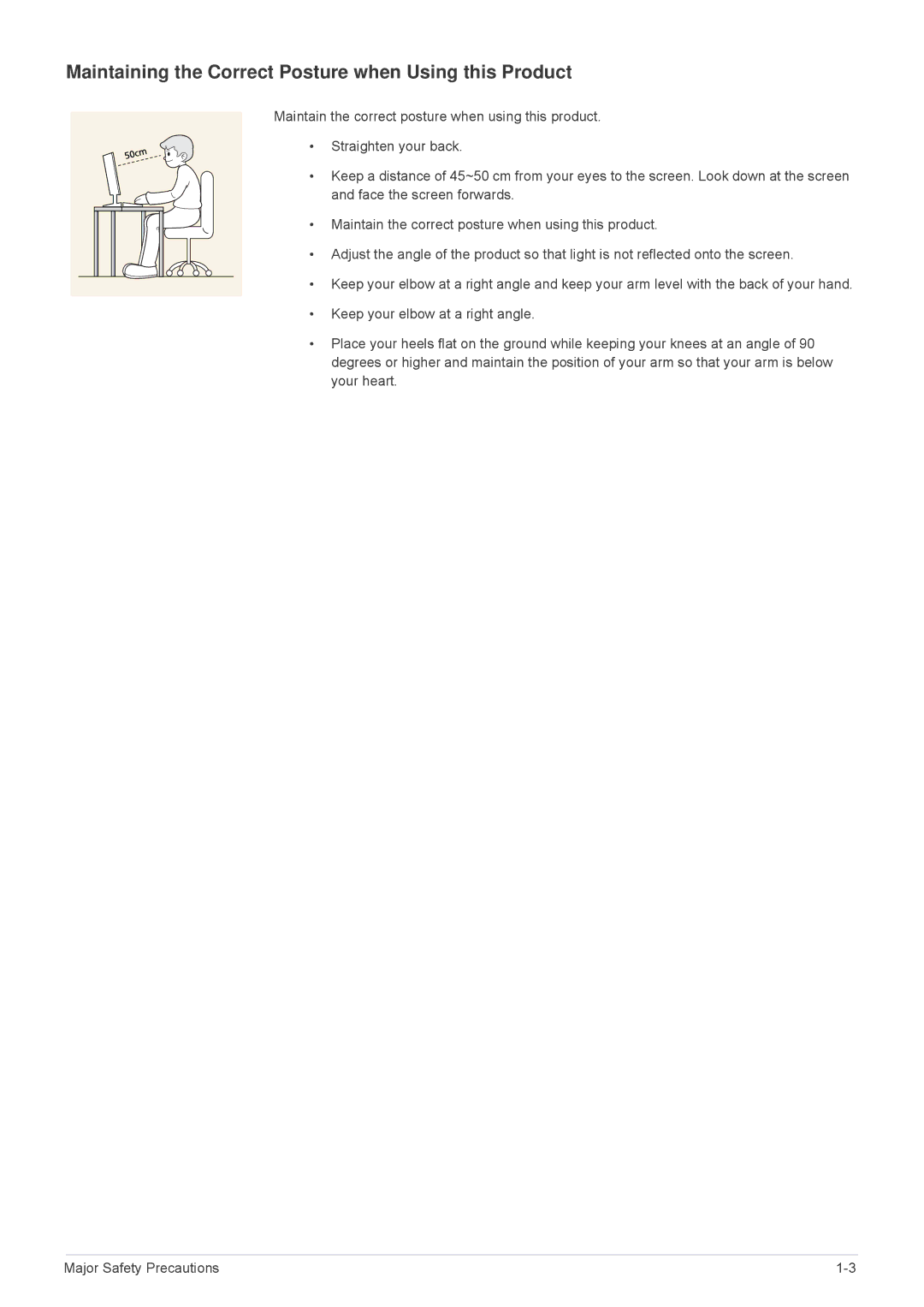 Samsung VC240 user manual Maintaining the Correct Posture when Using this Product 