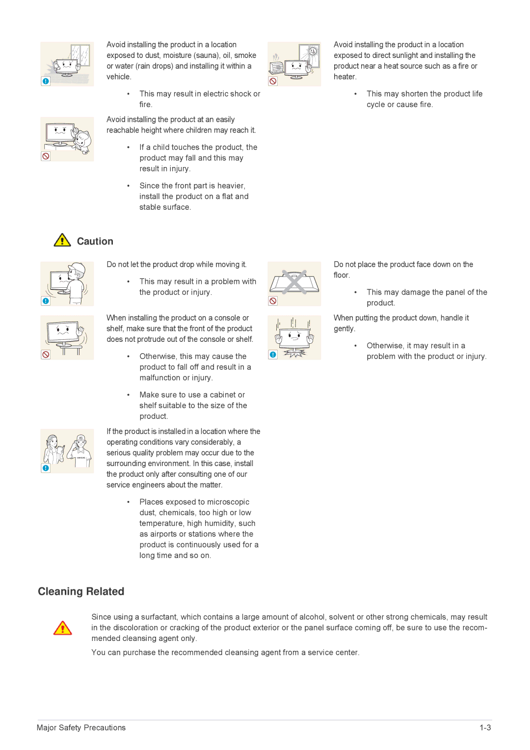 Samsung VC240 user manual Cleaning Related, Operating conditions vary considerably, a 