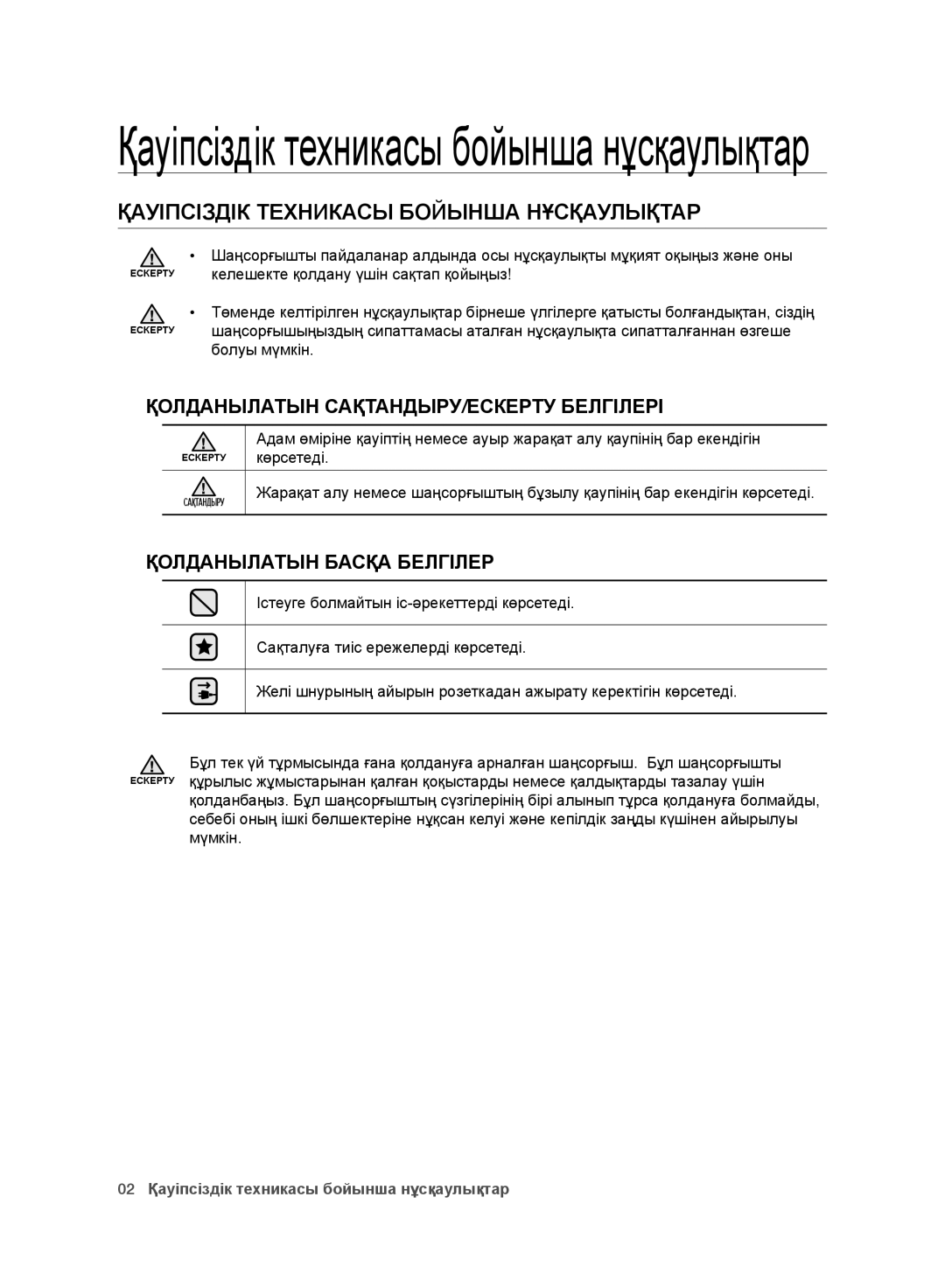 Samsung VC248HNJGPT/EV Қауіпсіздік Техникасы Бойынша Нұсқаулықтар, Келешекте қолдану үшін сақтап қойыңыз, Болуы мүмкін 