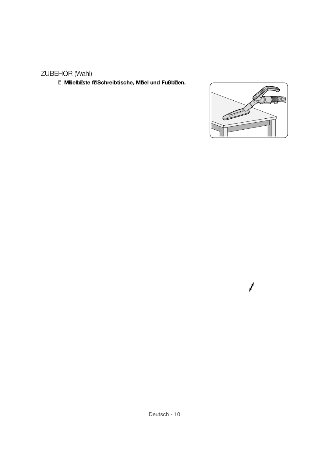 Samsung VC24AHNJGGT/EO, VC24AVNJGGT/EH, VC24AHNJGGT/AG, VC24AVNJGGT/SW Möbelbürste für Schreibtische, Möbel und Fußböden 