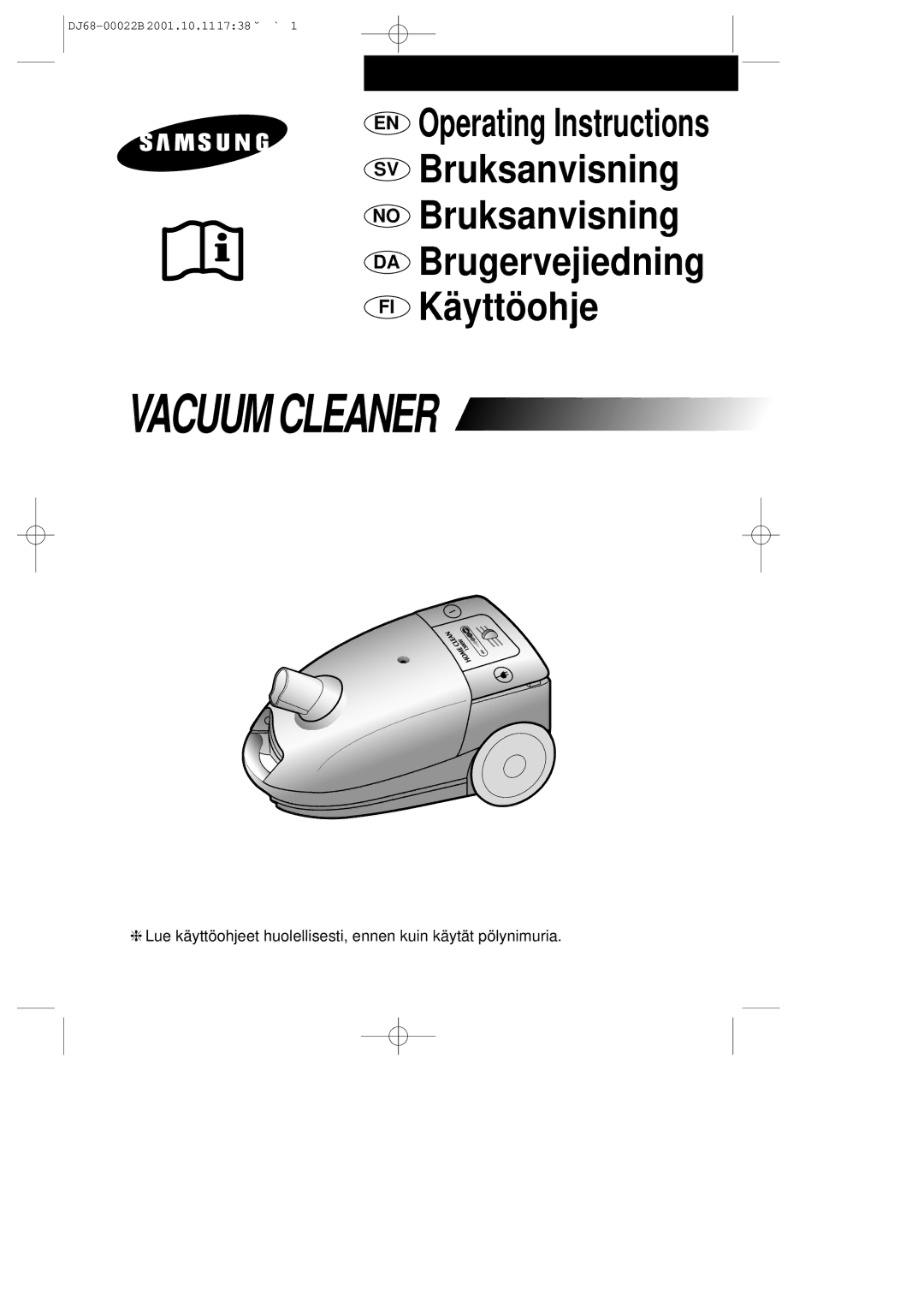 Samsung VC5511SN3R/NSI, VC5511SN3Y/NSI manual Vacuum Cleaner 