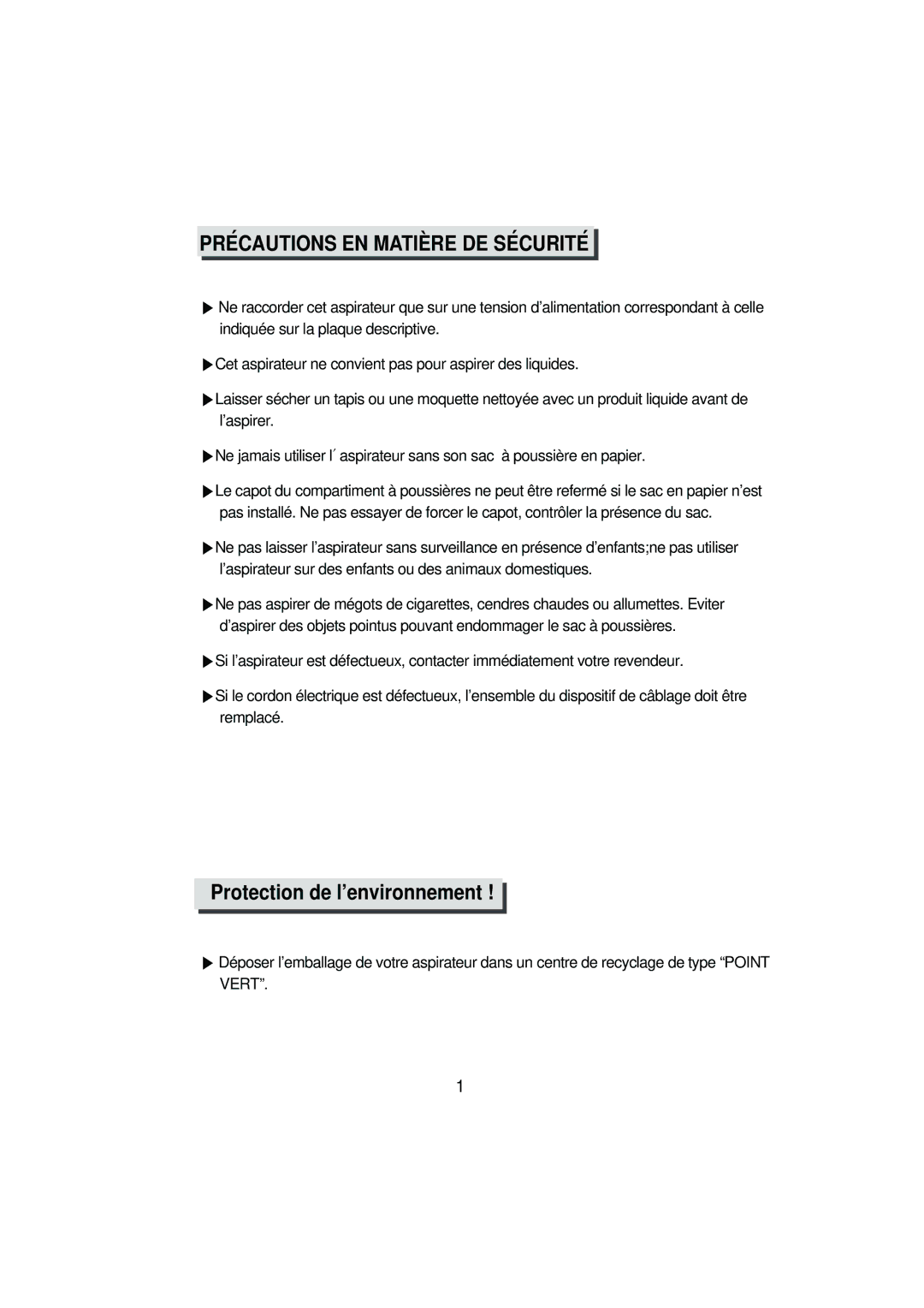 Samsung VC5513VT3R/XEF manual Precautions´En Matiere` De Securite´ ´ 