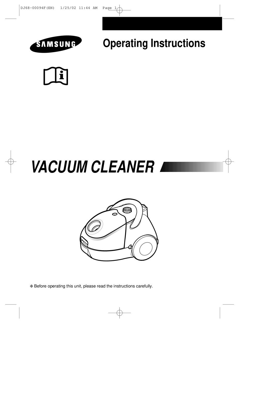 Samsung VC5815VN3B/XEH, VC5813SU3B/XEH manual Vacuum Cleaner 