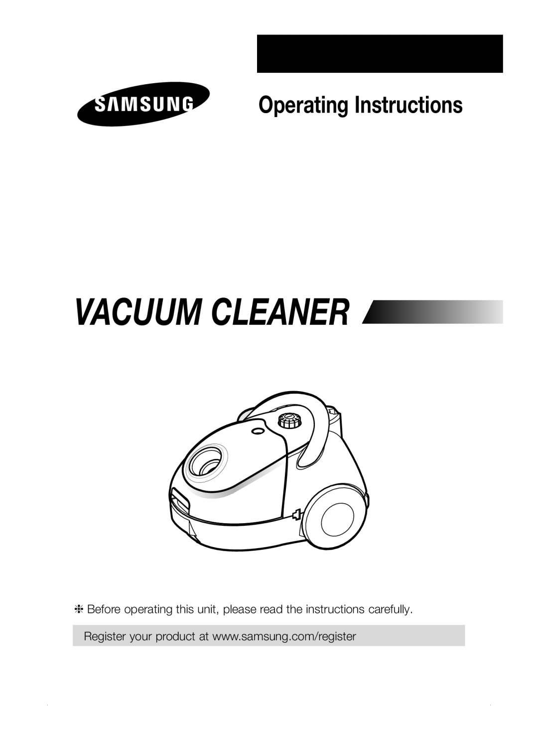 Samsung VC5853SU3K/XEV, VC5853SN3K/XSV manual Vacuum Cleaner 