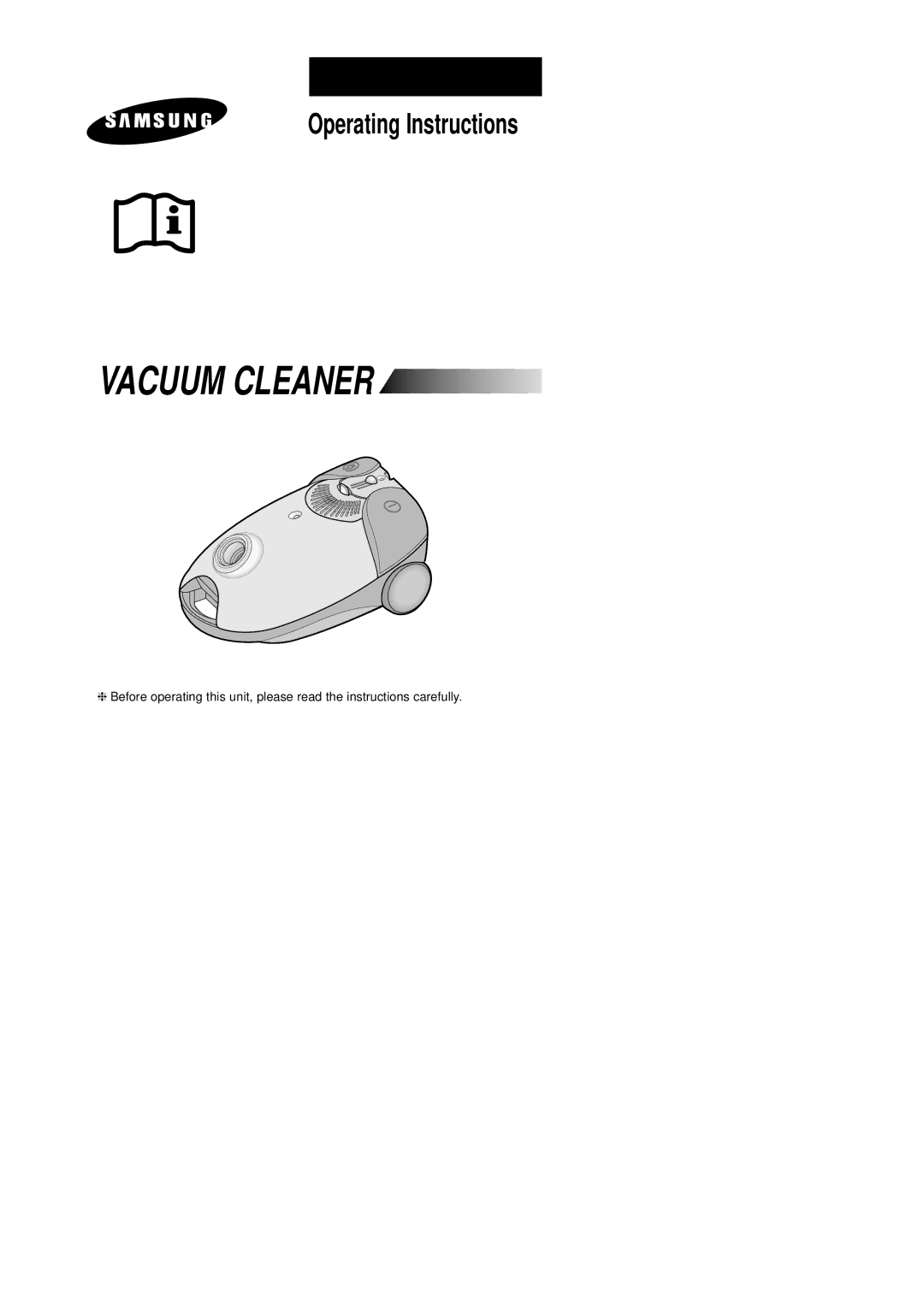 Samsung VC6014SU3B/XEH manual Operating Instructions 