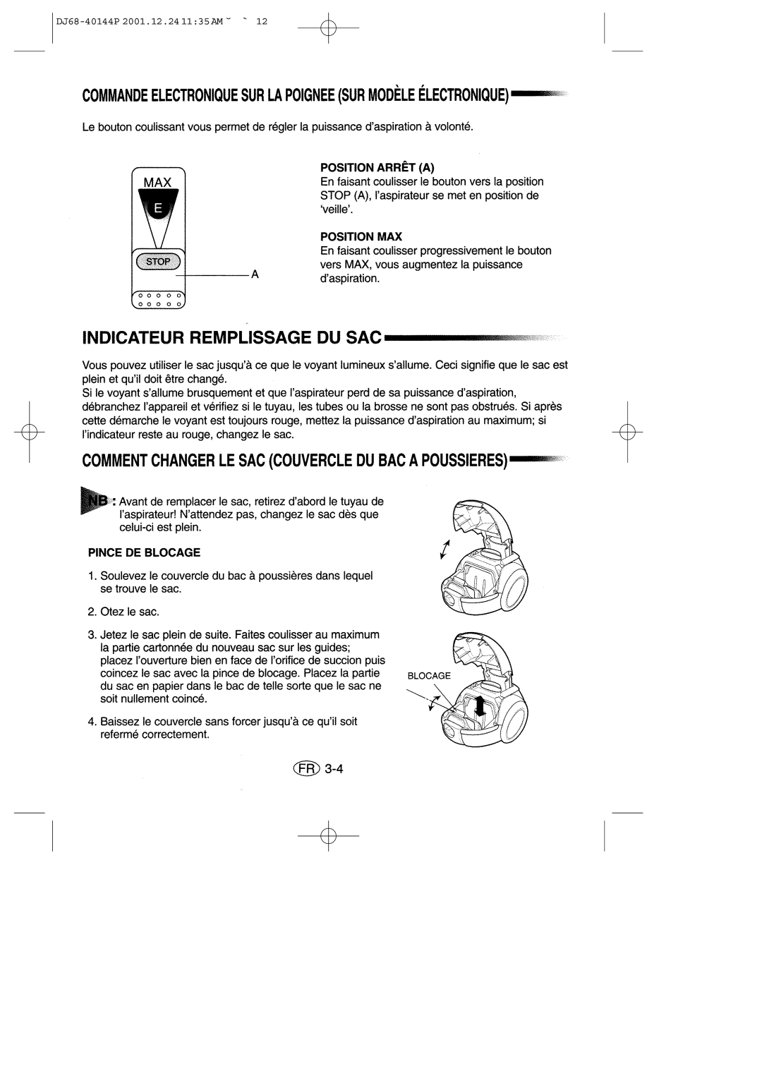 Samsung VC6313SS3B/XEG, VC6313HS3R/XEG manual DJ68-40144P 2001.12.241135AM ˘ ` 