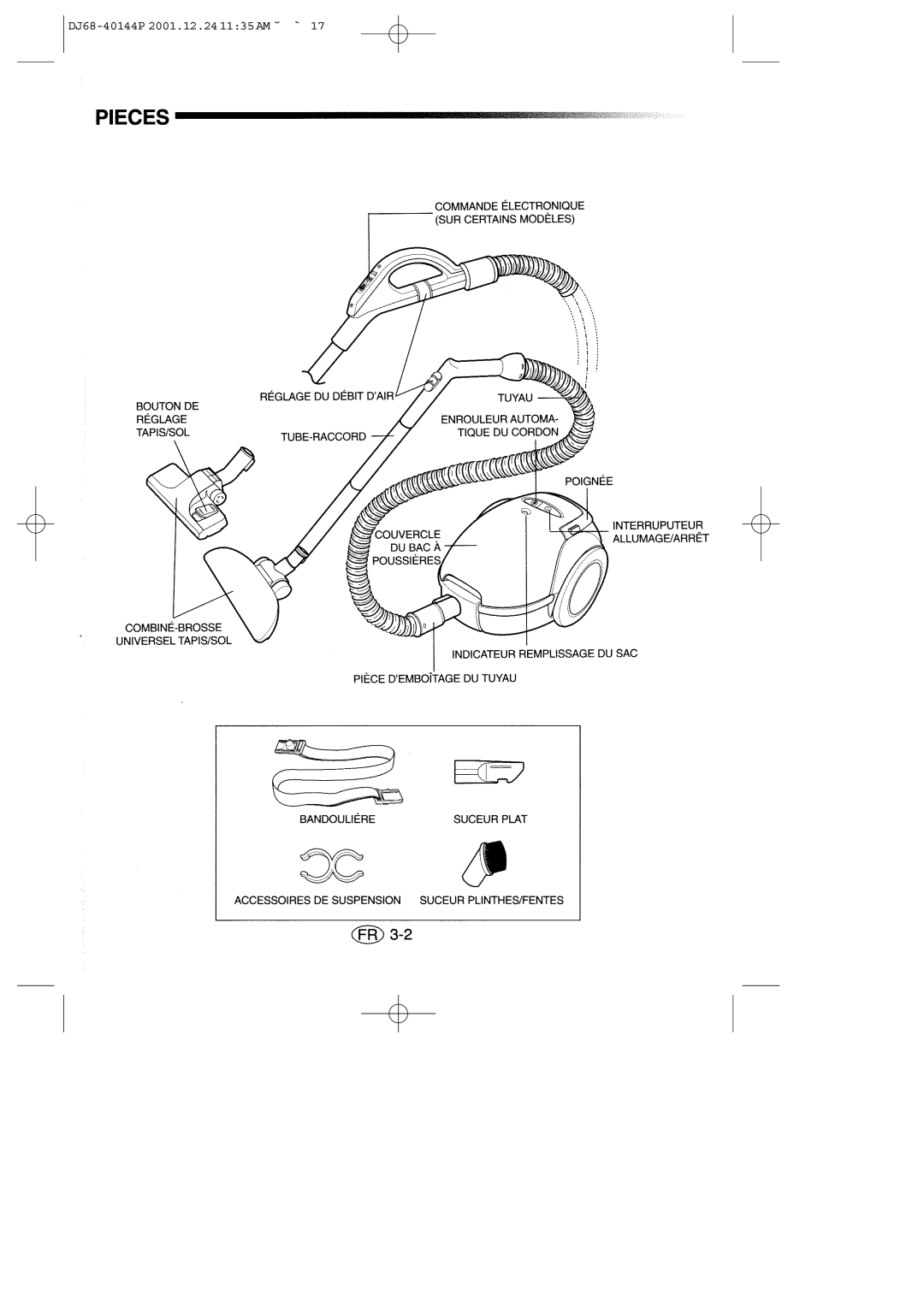 Samsung VC6313HS3R/XEG, VC6313SS3B/XEG manual DJ68-40144P 2001.12.241135AM ˘ ` 