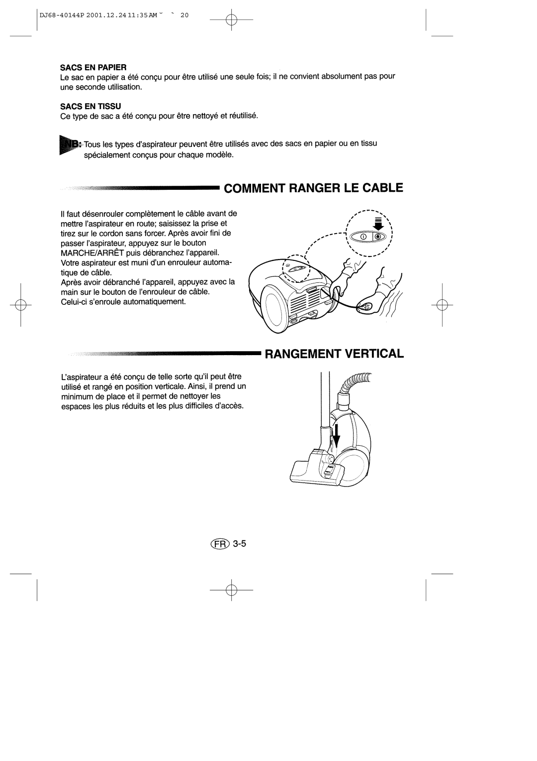 Samsung VC6313SS3B/XEG, VC6313HS3R/XEG manual DJ68-40144P 2001.12.241135AM ˘ ` 