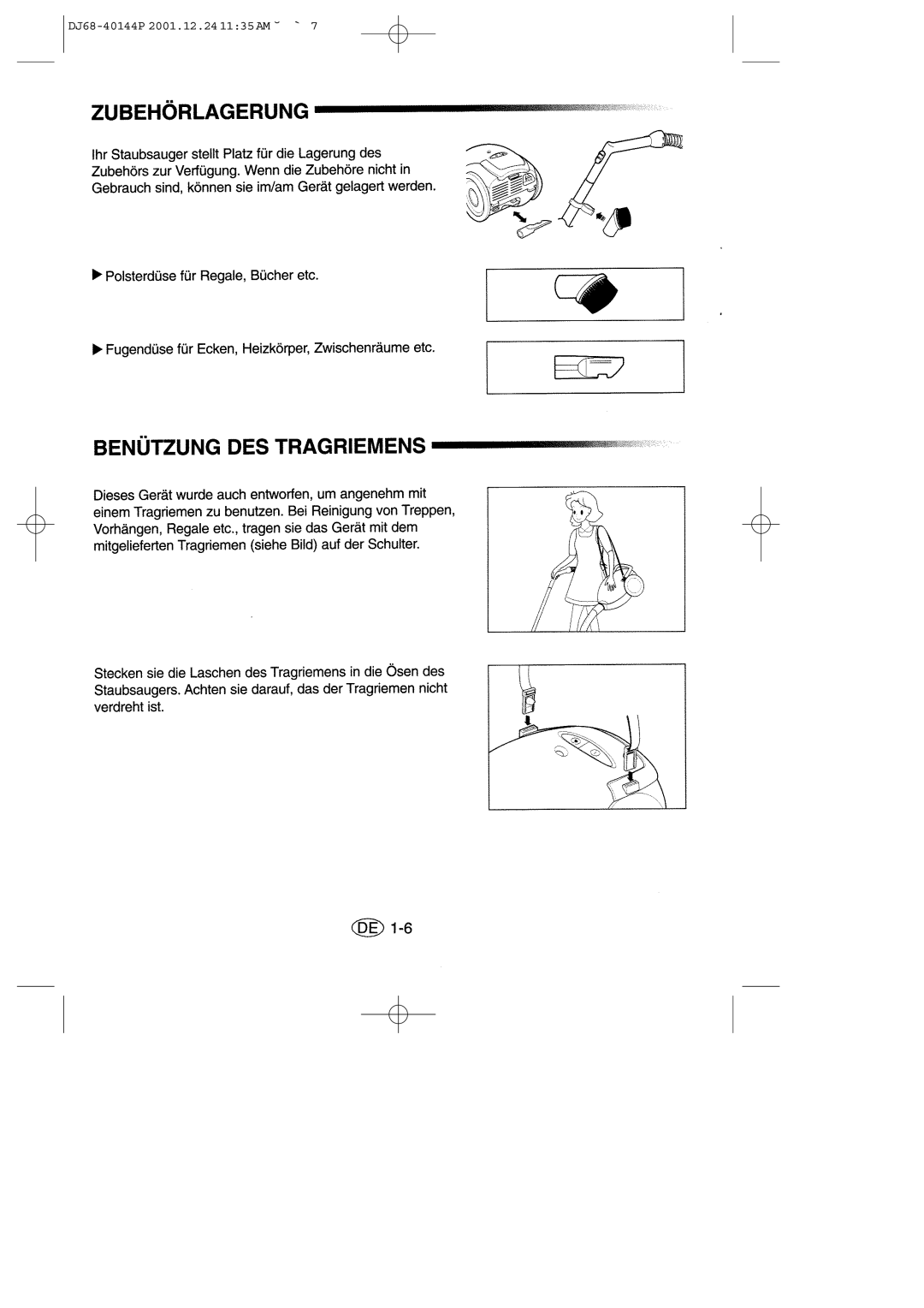 Samsung VC6313HS3R/XEG, VC6313SS3B/XEG manual DJ68-40144P 2001.12.241135AM ˘ ` 