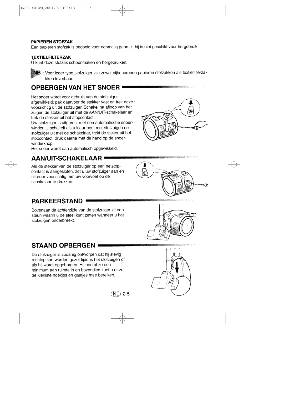 Samsung VC6713HN3S/XEG manual DJ68-40145Q 2001.9.130913 ˘ ` 