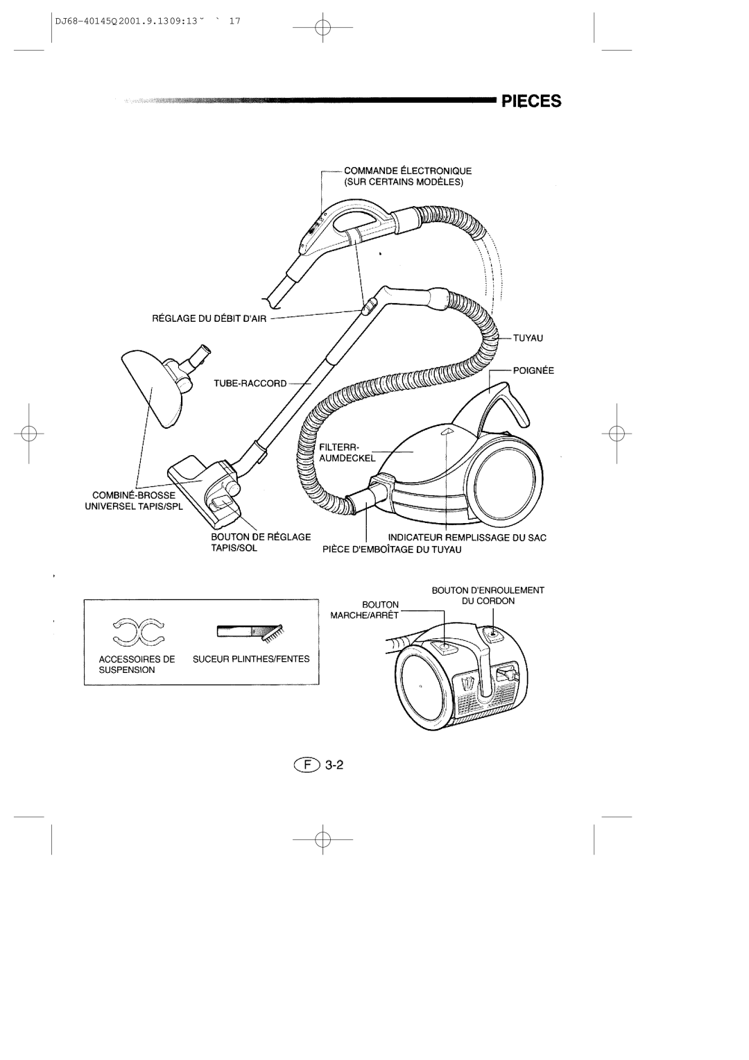 Samsung VC6713HN3S/XEG manual DJ68-40145Q 2001.9.130913 ˘ ` 