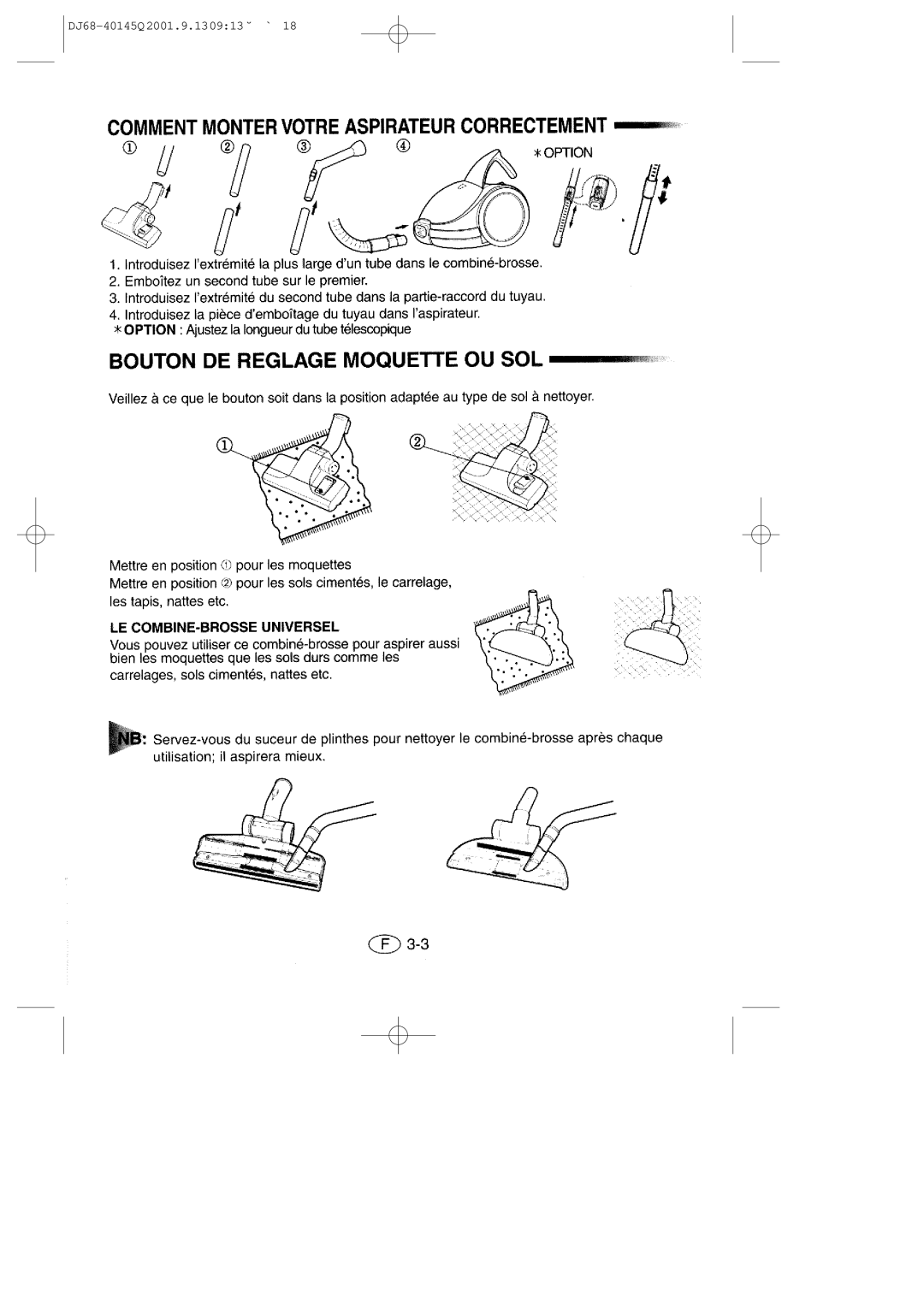 Samsung VC6713HN3S/XEG manual DJ68-40145Q 2001.9.130913 ˘ ` 