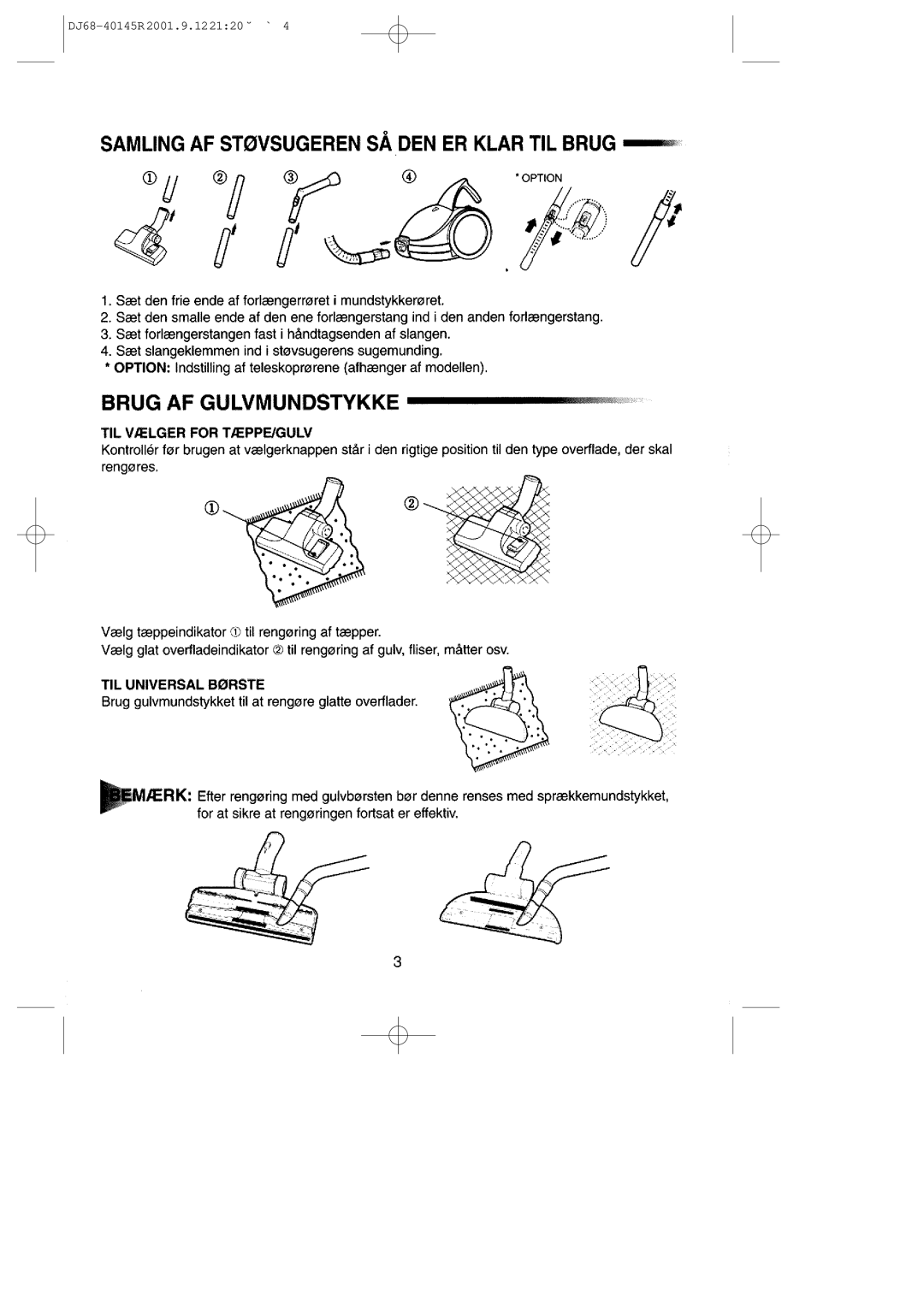 Samsung VC6713SN3Y/NSI manual DJ68-40145R 2001.9.122120 ˘ ` 