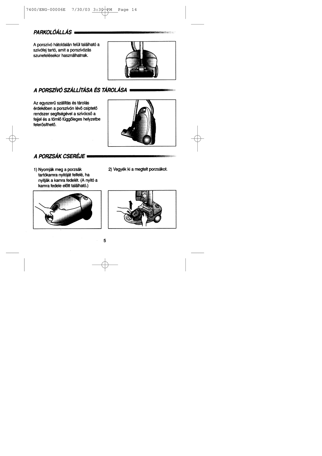 Samsung VC7425VN3B/XEH, VC7426VN3B/XEH, VC7412SN3B/XEH, VC7423VN3R/XEH, VC7425VN3R/XEH manual 7400/ENG-00006E 7/30/03 330 PM 