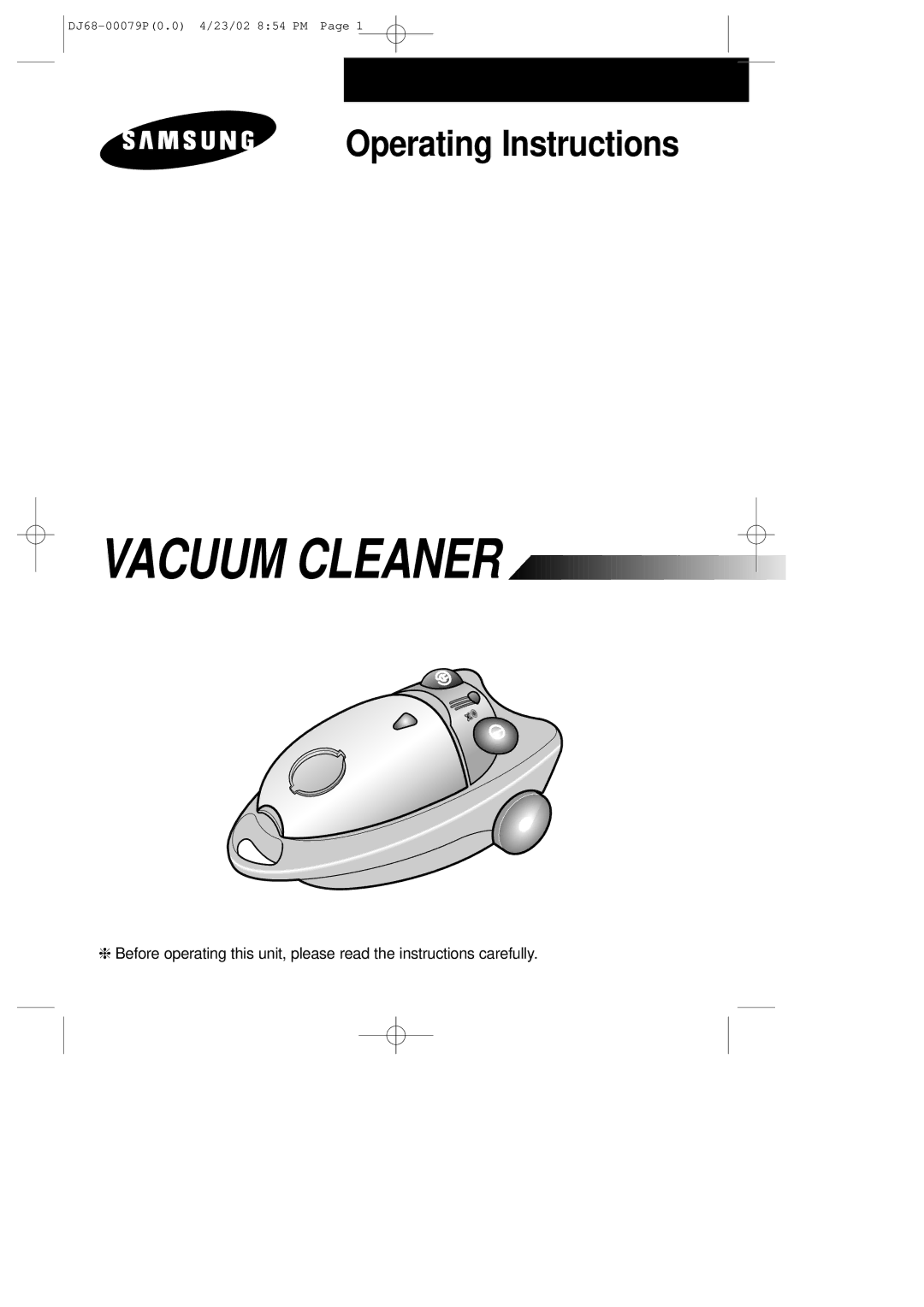 Samsung VC7726VC4R/RAD manual Vacuum Cleaner 