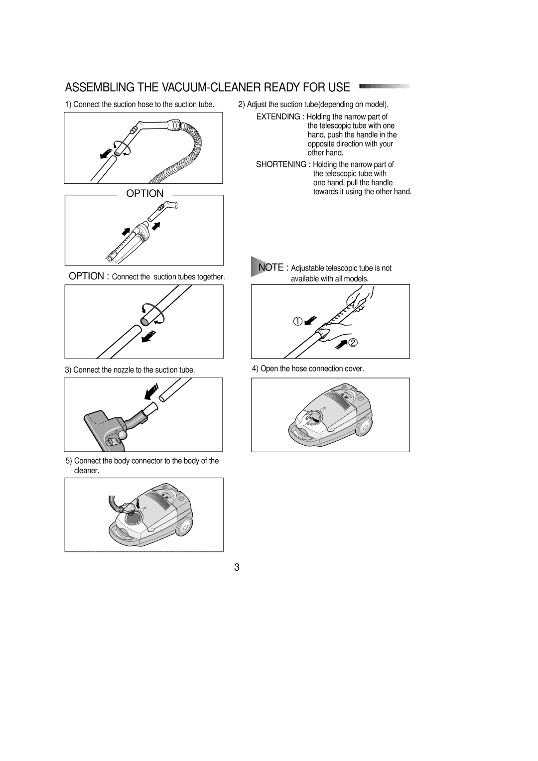 Samsung VC8916VC2R/FES manual Option 